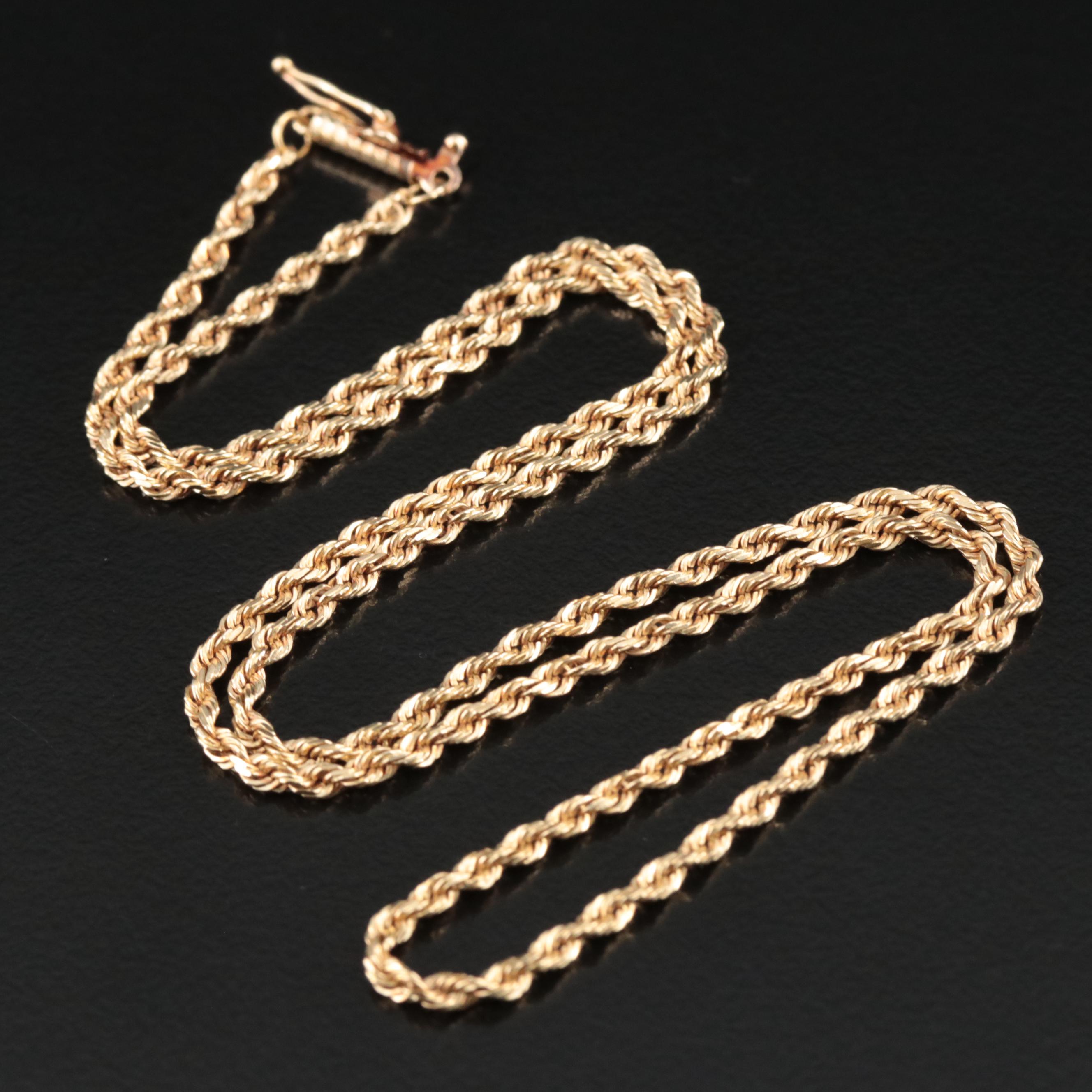 10K Rope Chain Necklace
