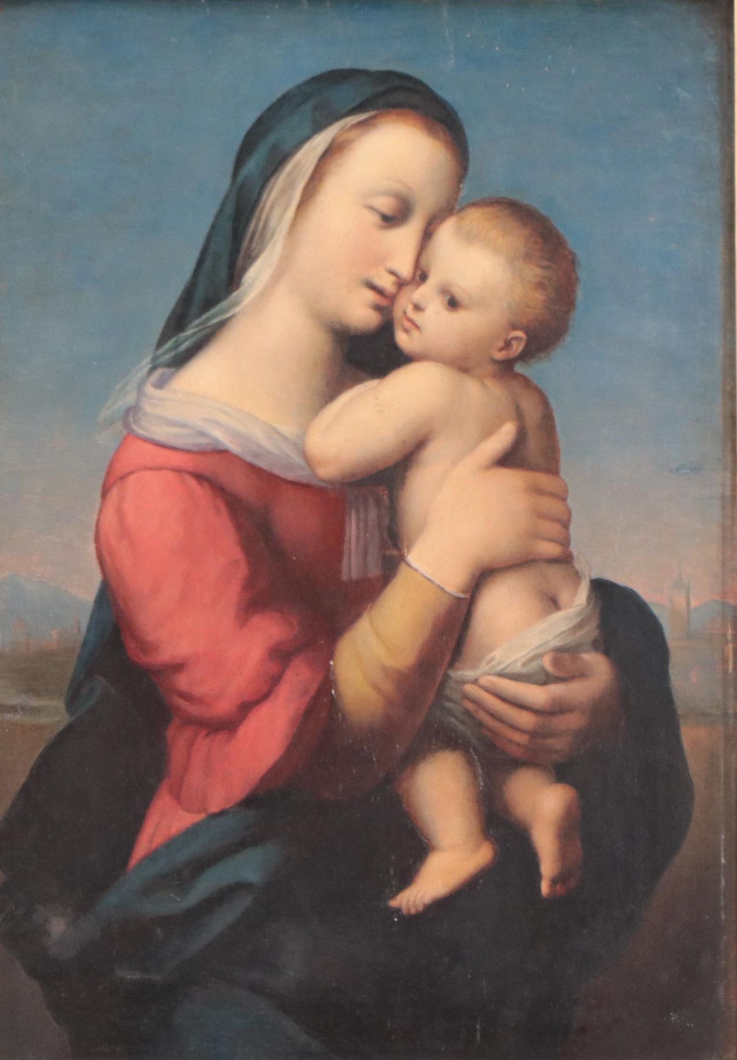 Oil Painting After "Tempi Madonna" by Raphael