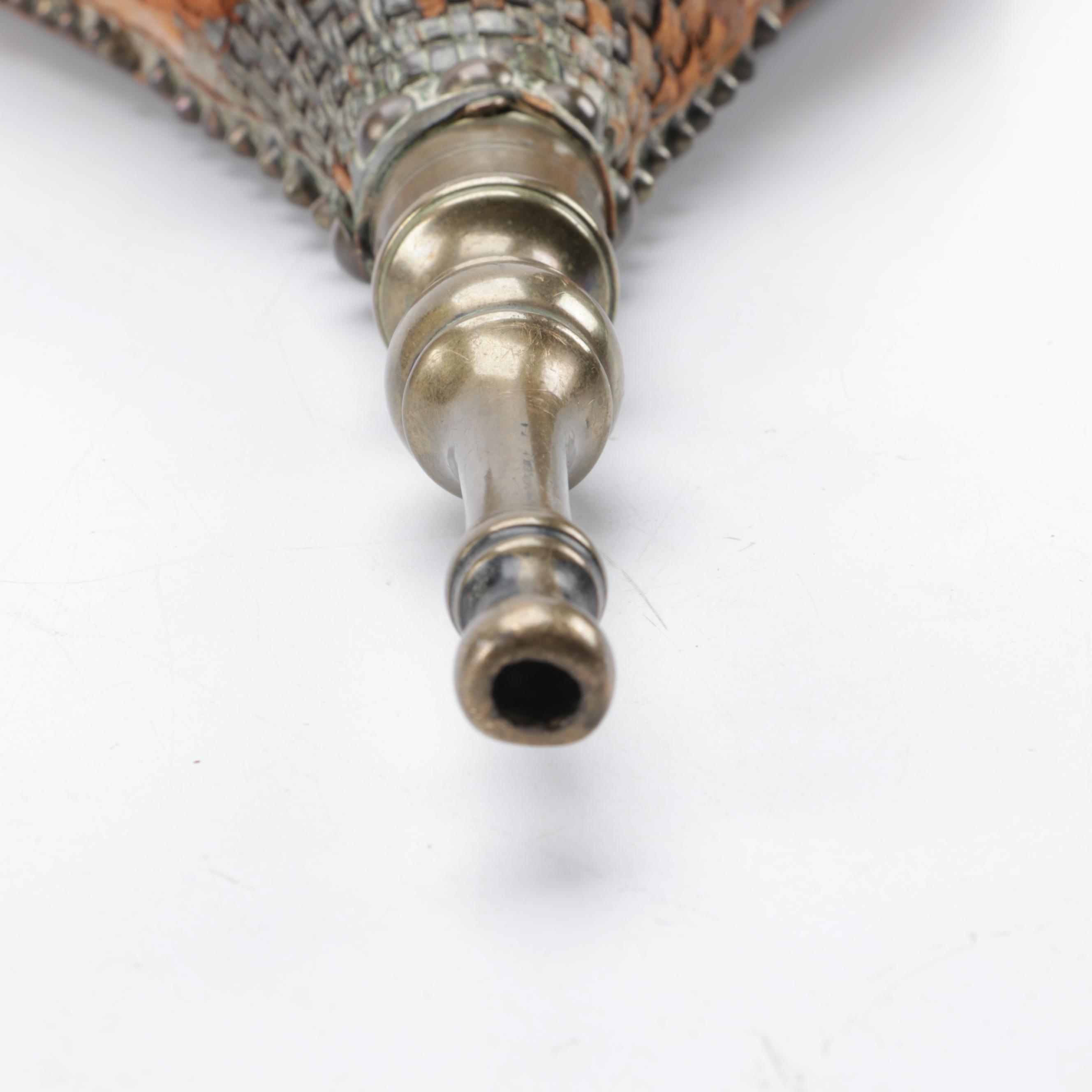 Black Forest Style Carved Oak and Leather Fireplace Bellows