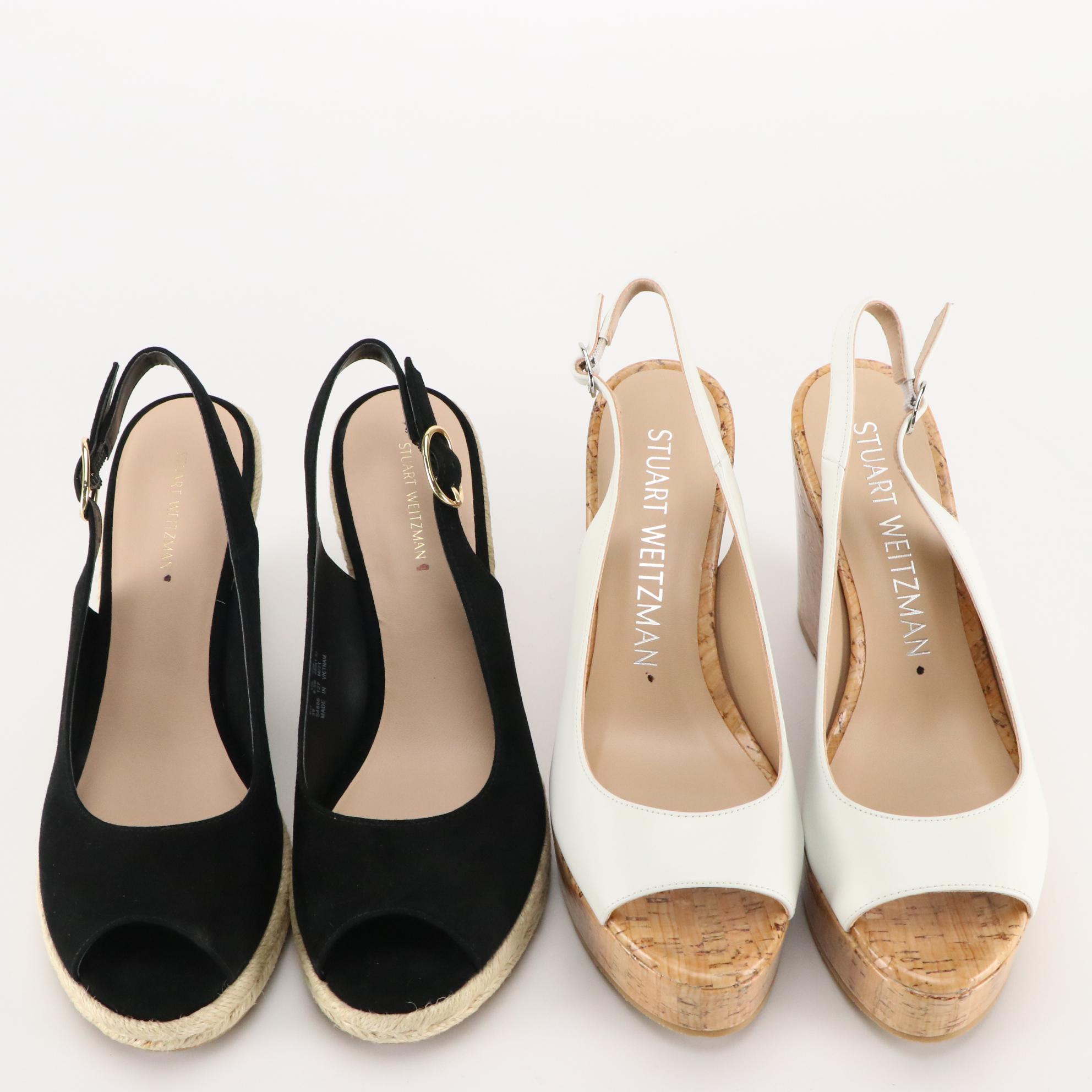 Stuart Weitzman Wedge, Heel, and Sport Sandals in Leather and Suede, New in Box