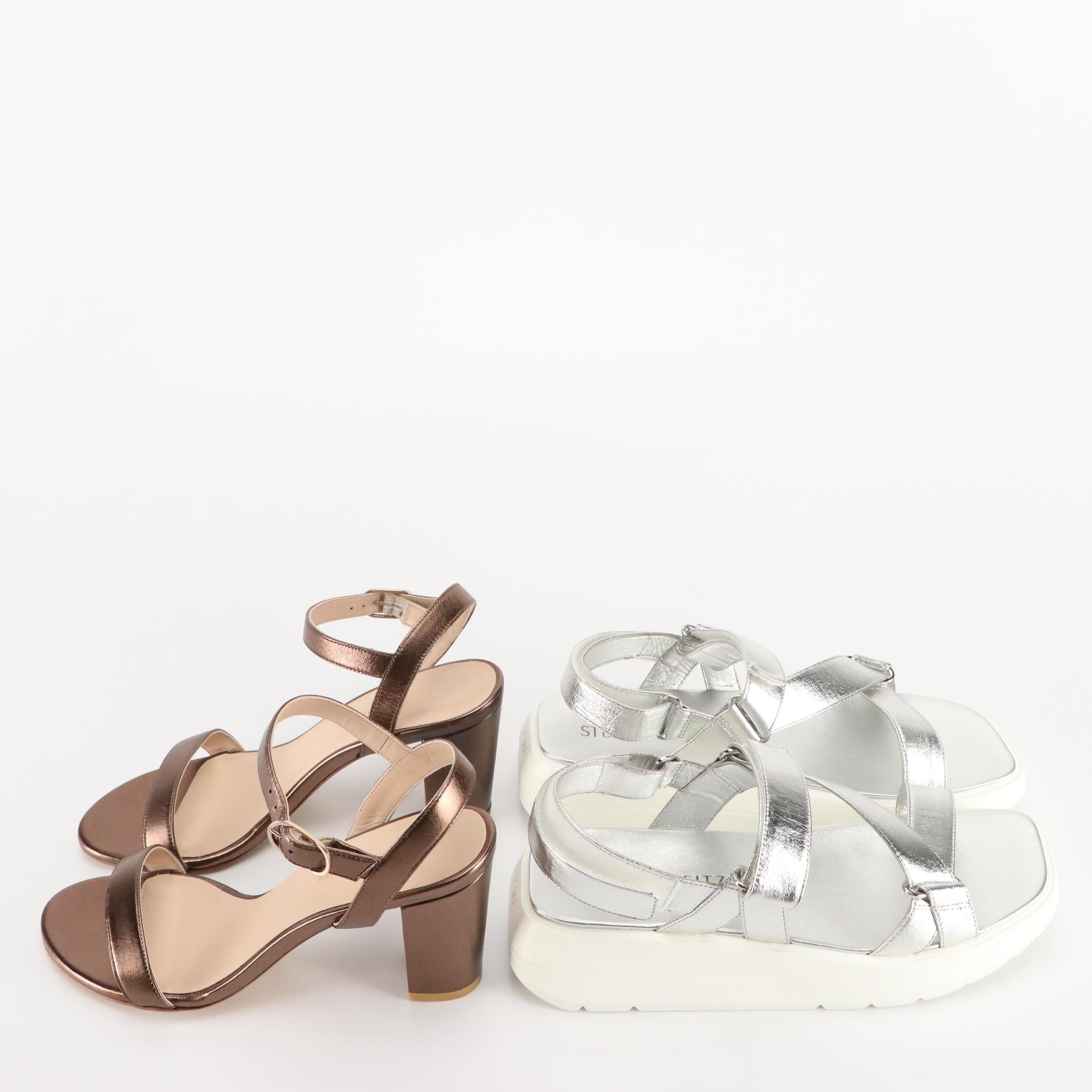 Stuart Weitzman Wedge, Heel, and Sport Sandals in Leather and Suede, New in Box