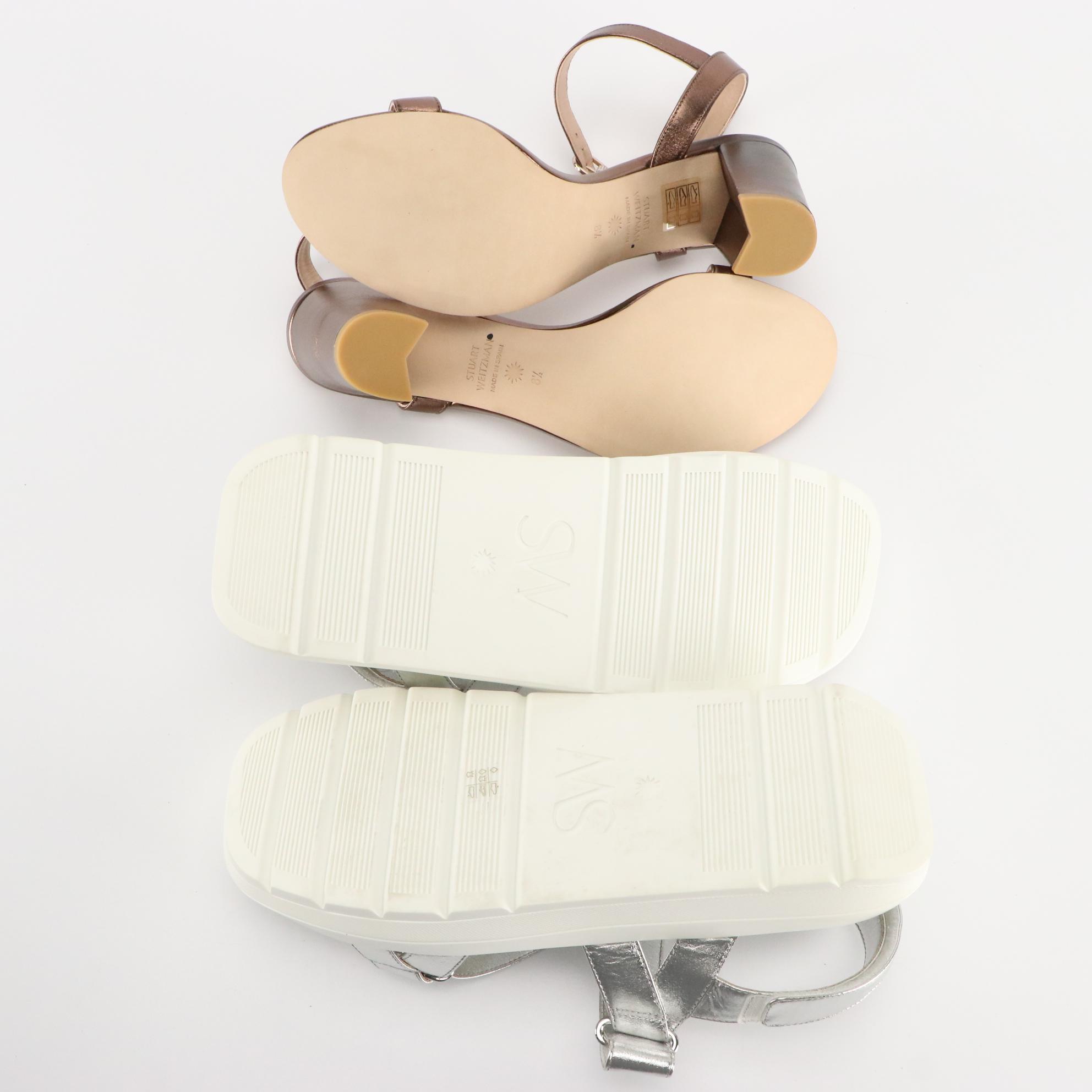 Stuart Weitzman Wedge, Heel, and Sport Sandals in Leather and Suede, New in Box