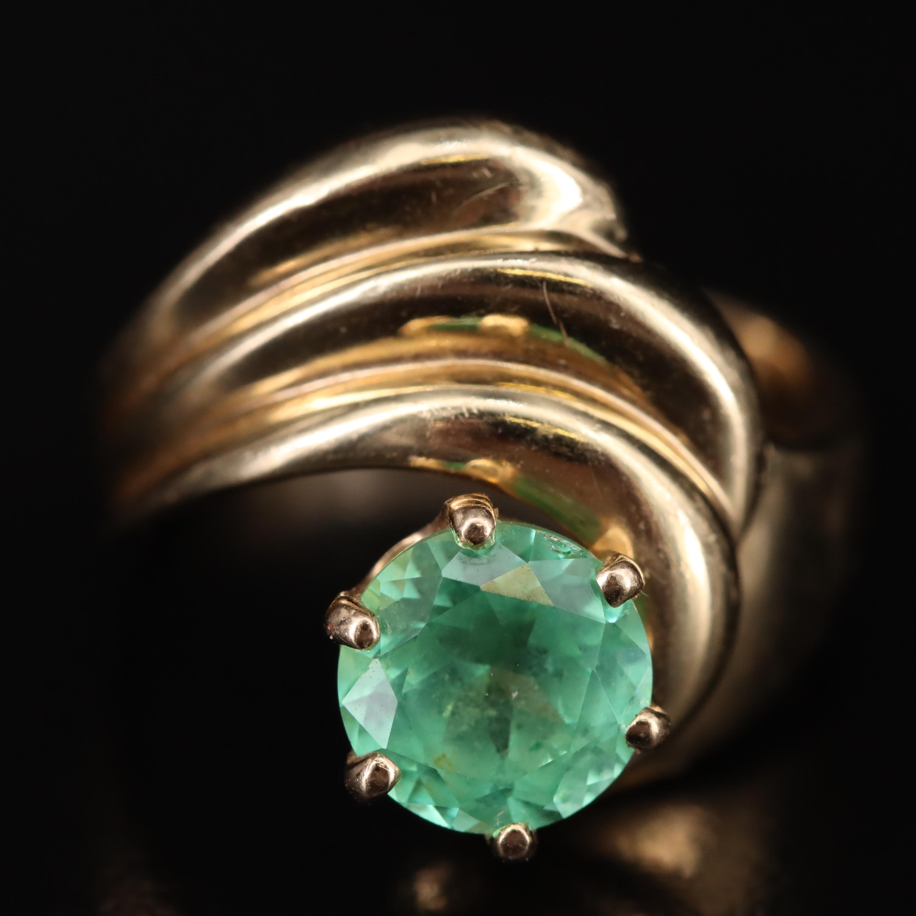 14K Sapphire Wave Ring