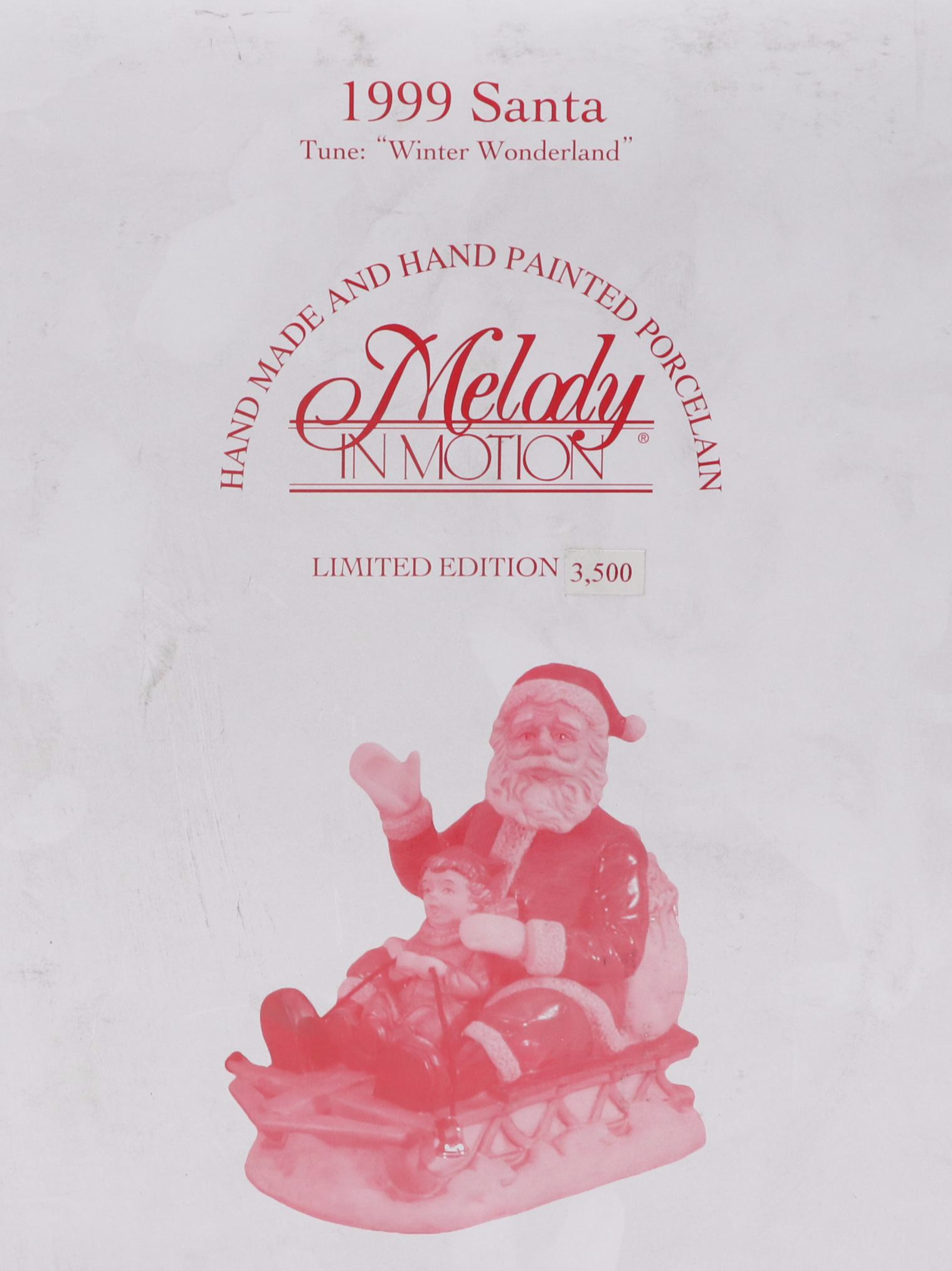 Melody in Motion Limited Edition Musical Santa Figures, 1998-2000