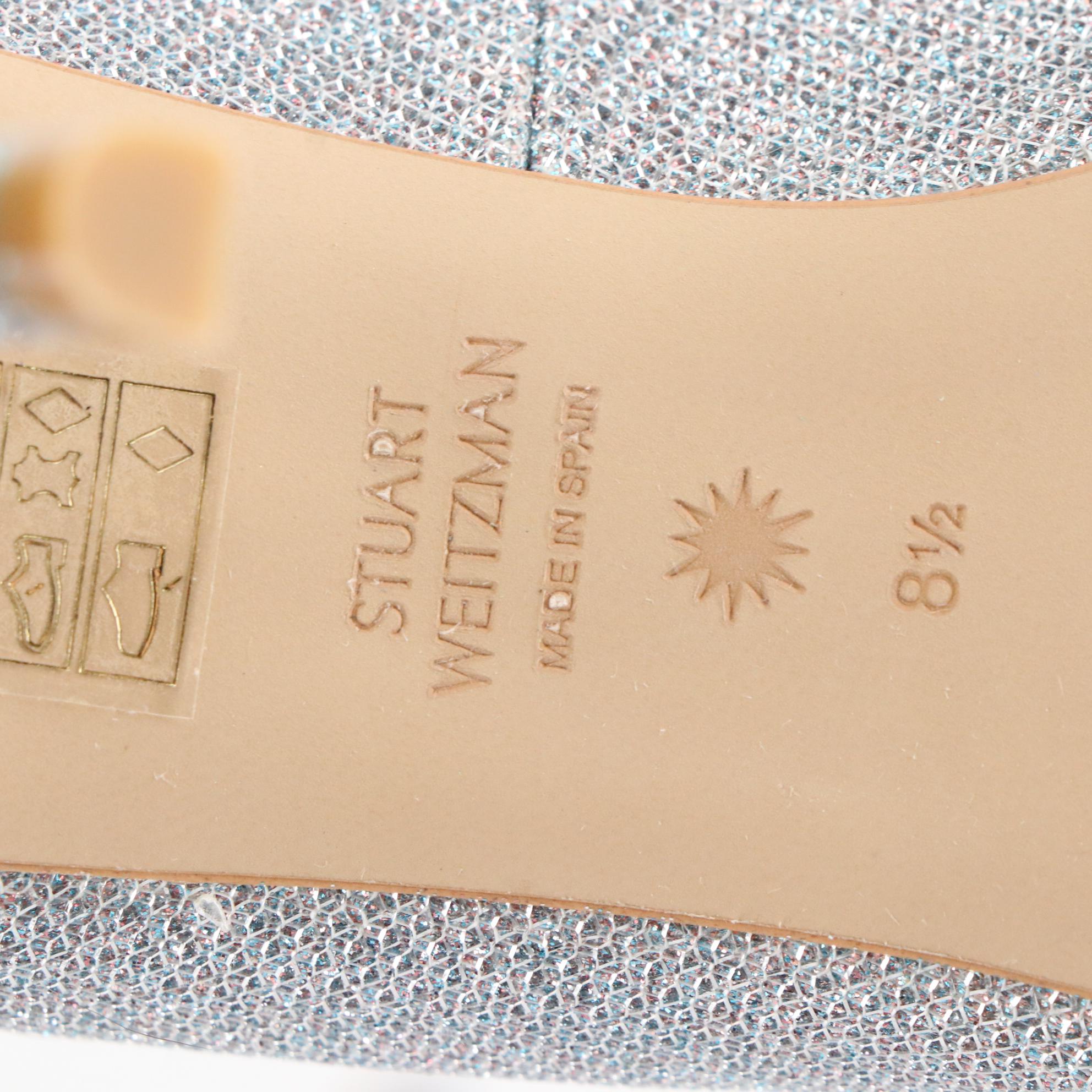 Stuart Weitzman Aleena Mule Sandals and Silver Glitter Pumps, New in Box