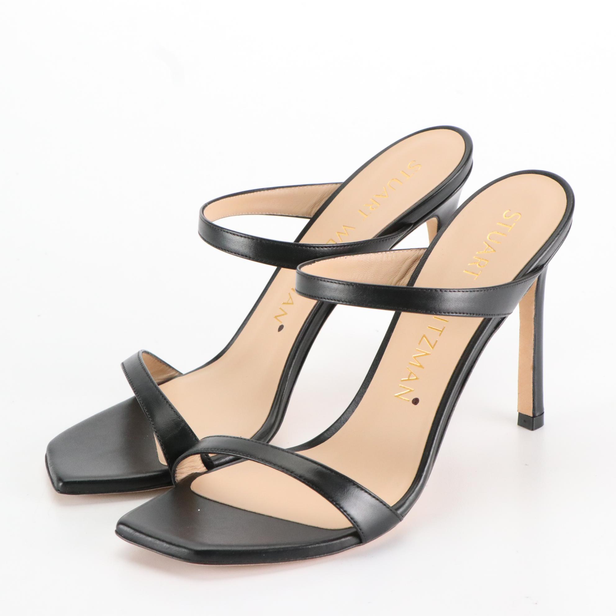 Stuart Weitzman Aleena Mule Sandals and Silver Glitter Pumps, New in Box