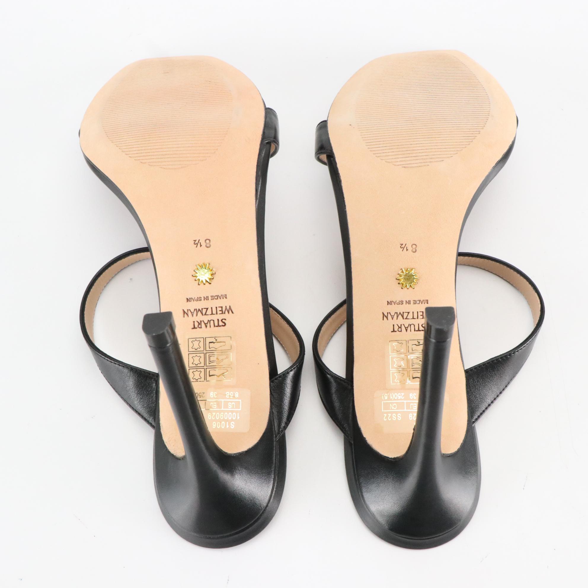 Stuart Weitzman Aleena Mule Sandals and Silver Glitter Pumps, New in Box