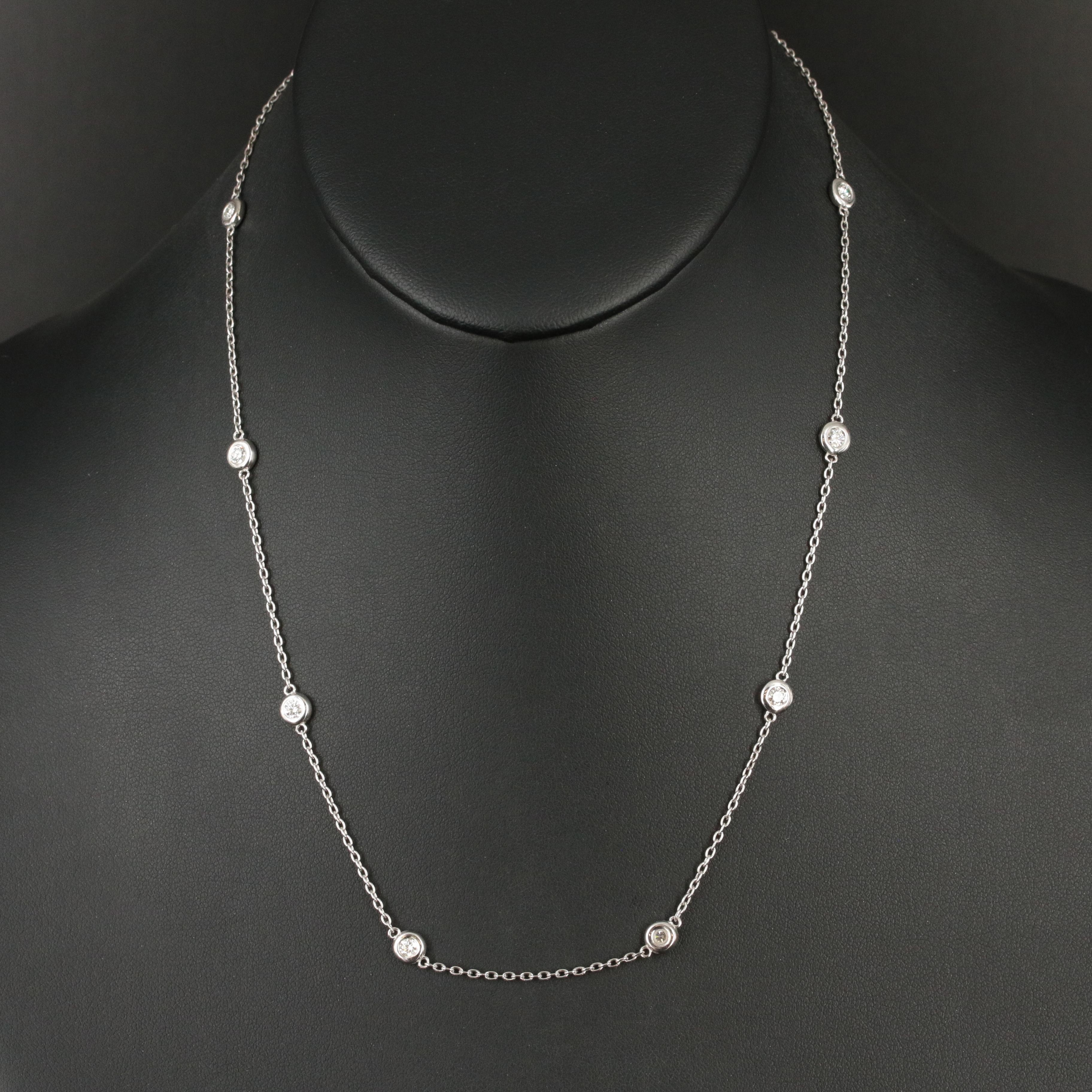 14K 1.00 CTW Diamond Station Necklace