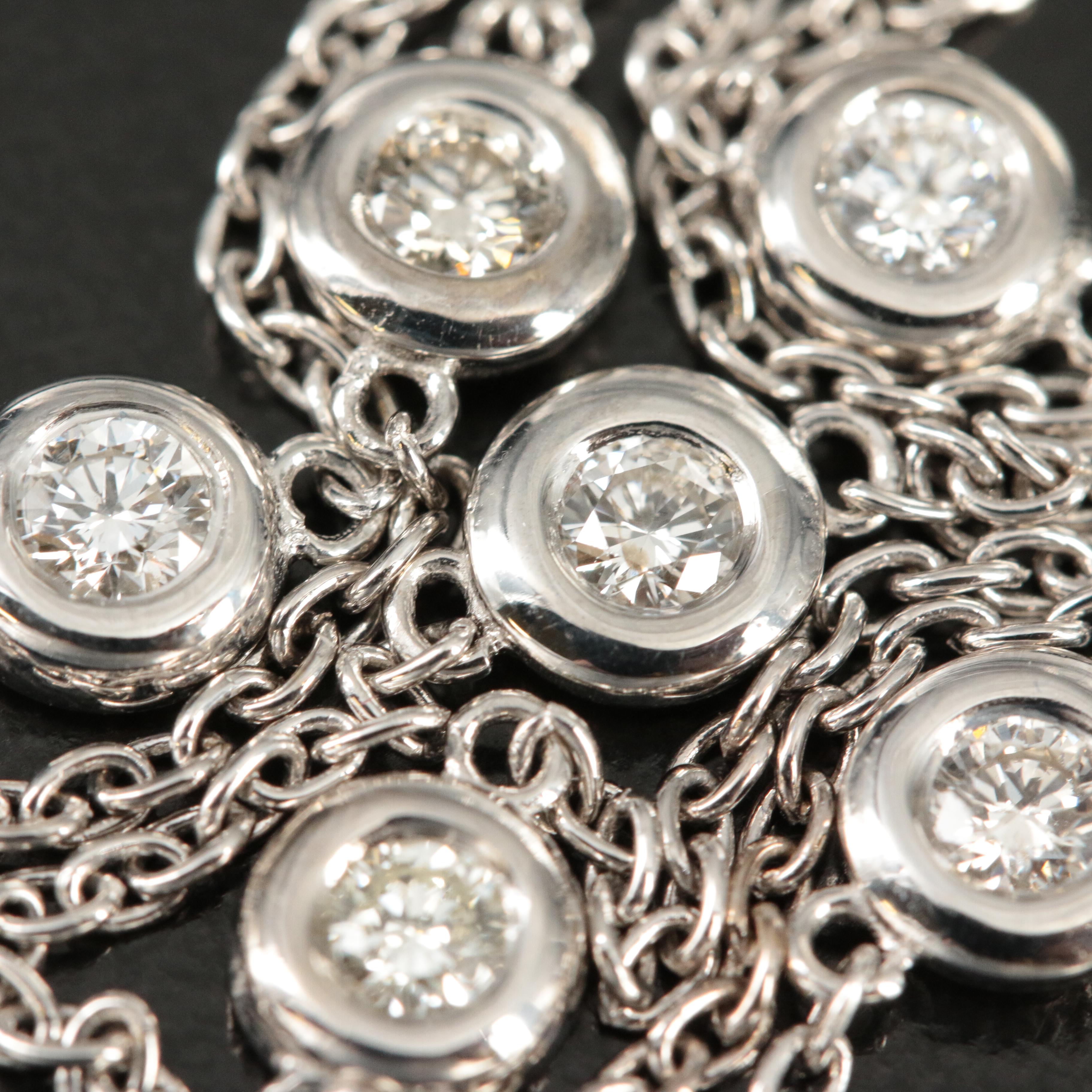 14K 1.00 CTW Diamond Station Necklace