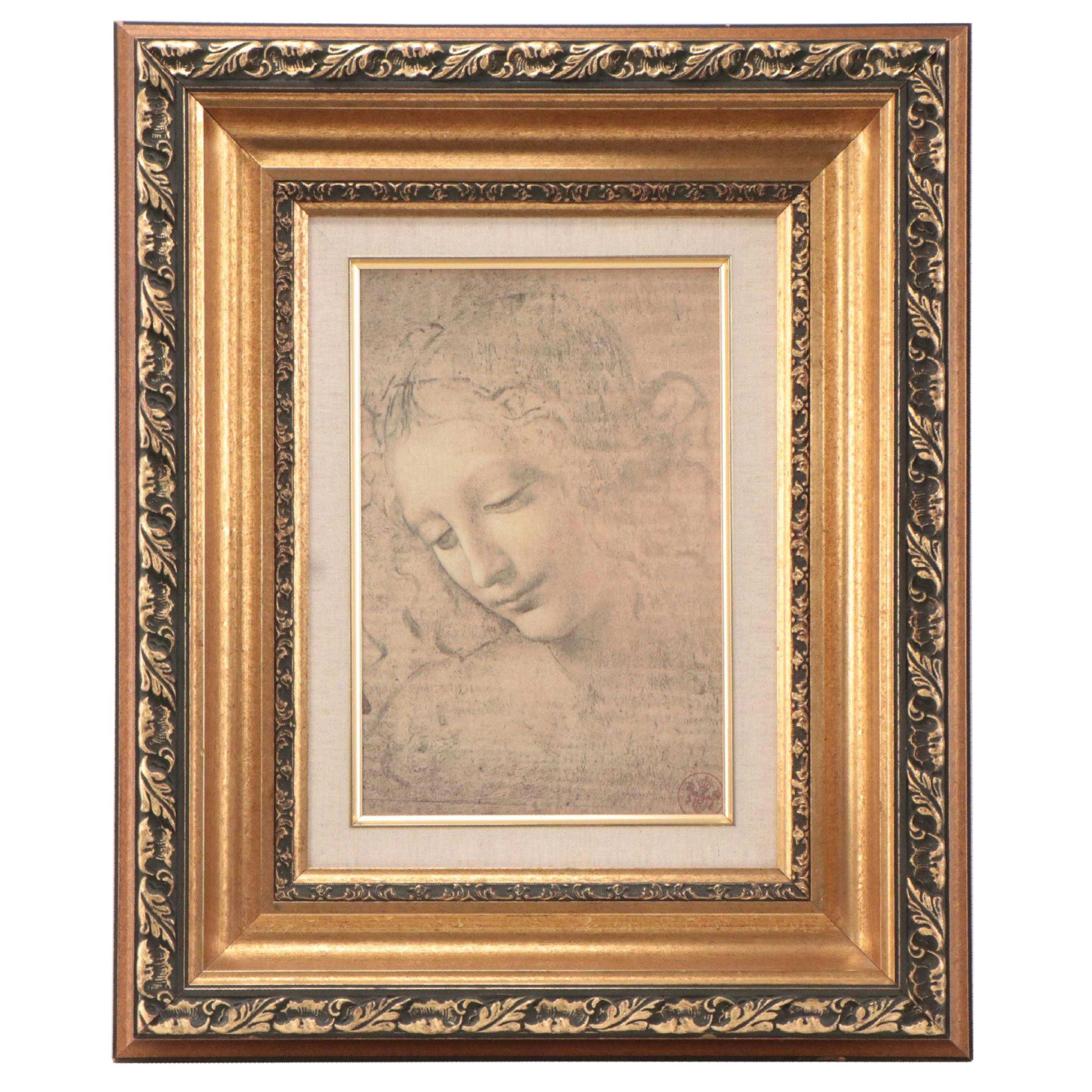 Offset Lithograph "La Scapigliata" After Leonardo da Vinci