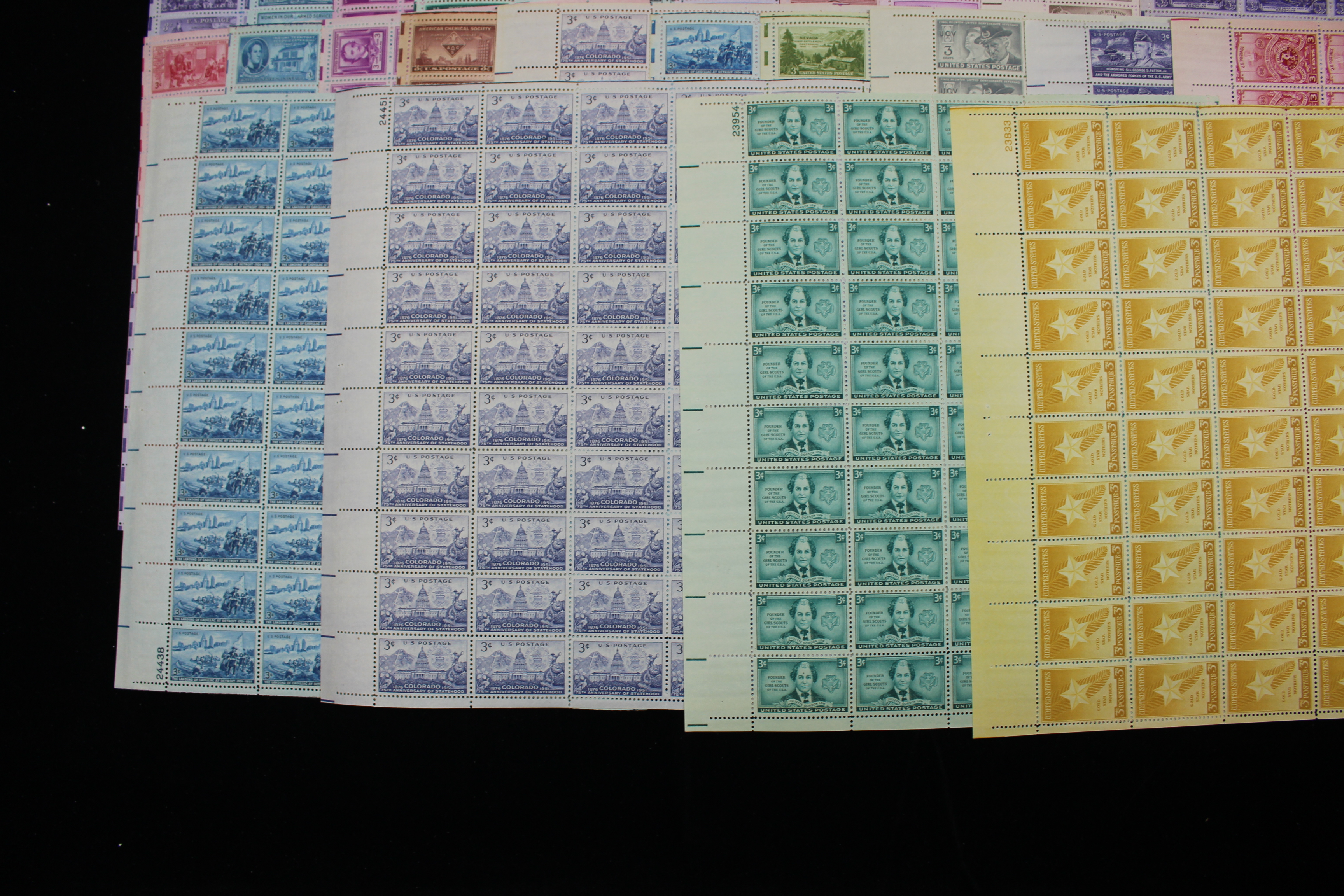 Sixty-Three Different U.S. 3-Cent Postage Stamp Sheets