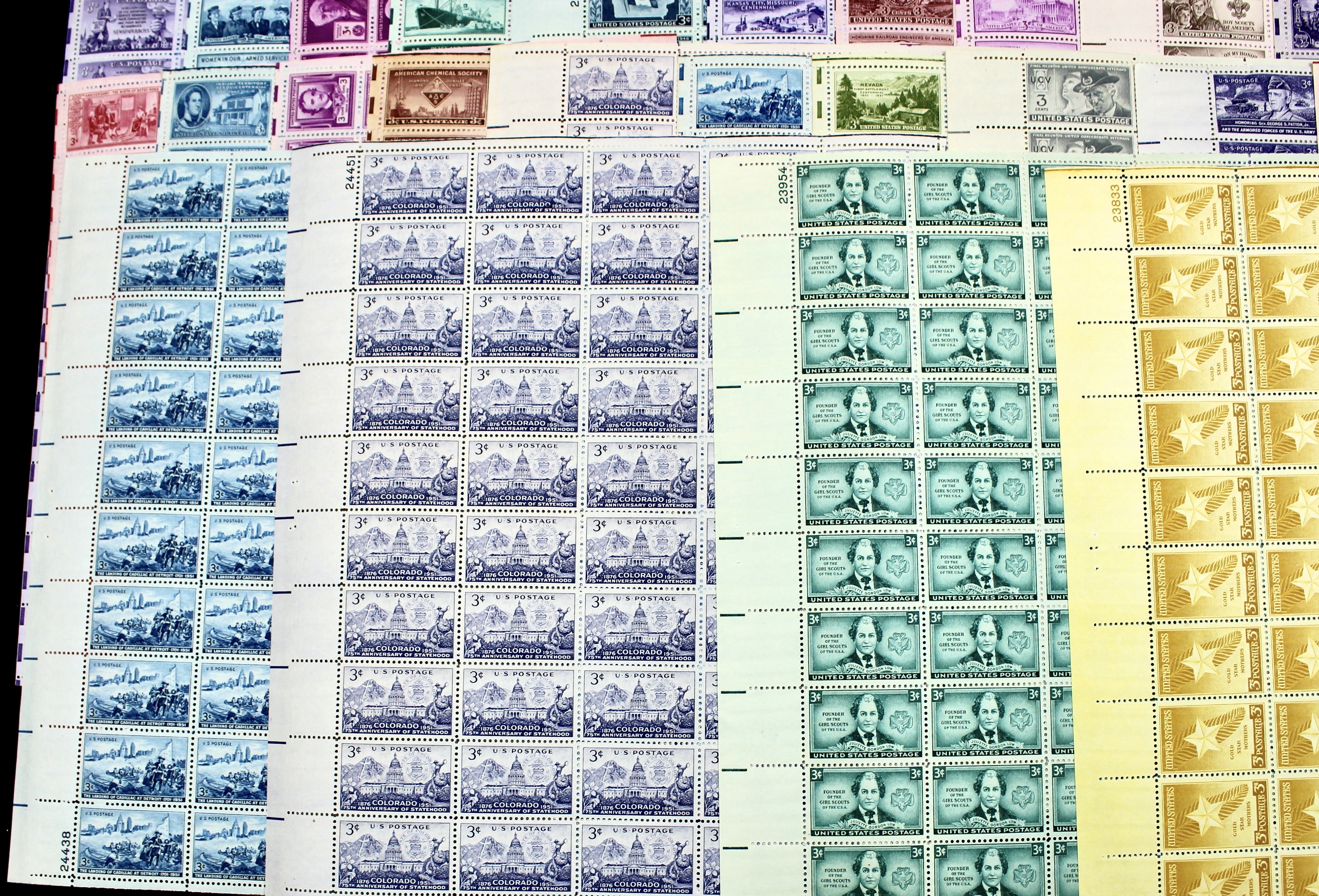 Sixty-Three Different U.S. 3-Cent Postage Stamp Sheets