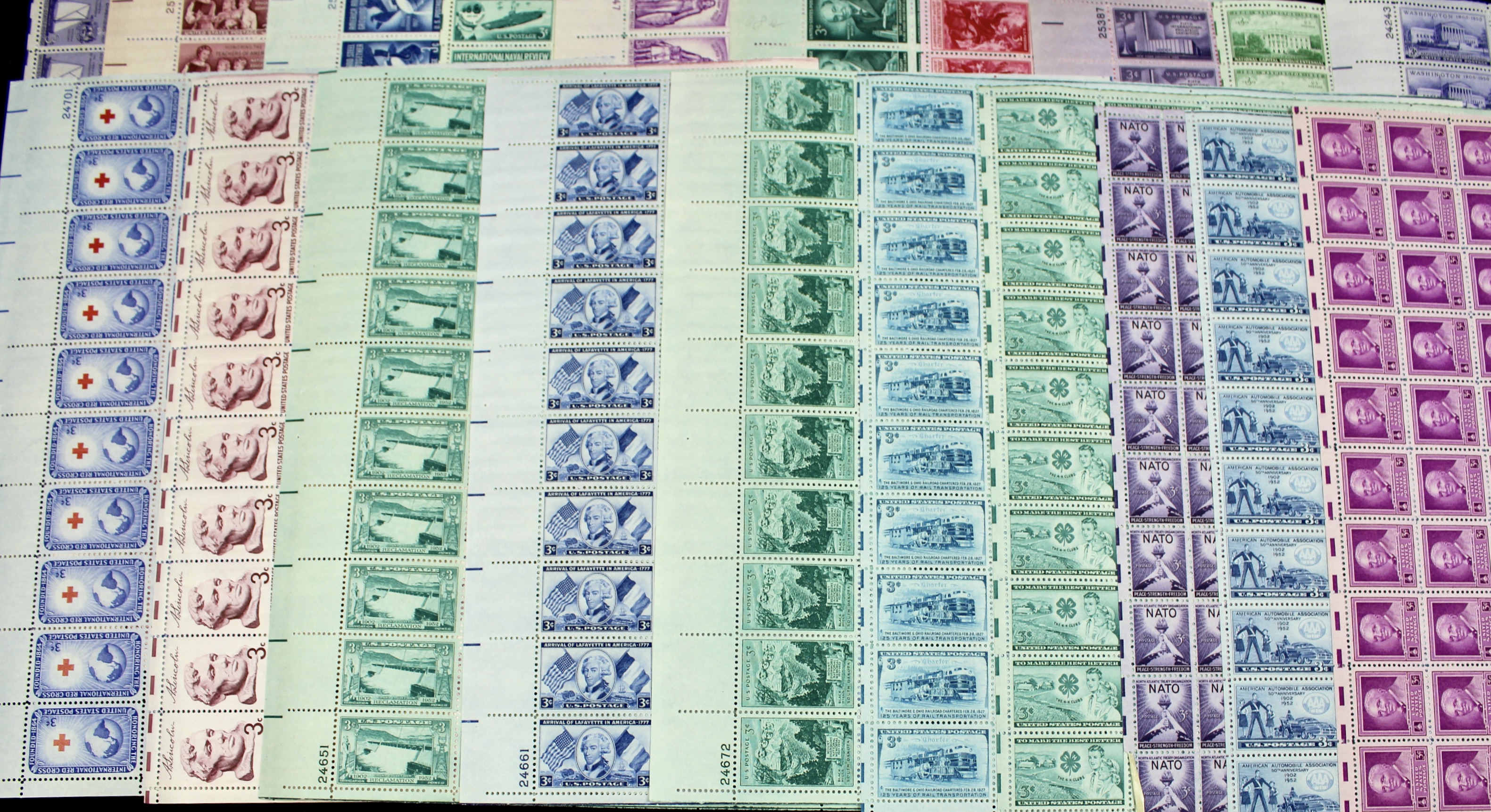 Sixty-Three Different U.S. 3-Cent Postage Stamp Sheets