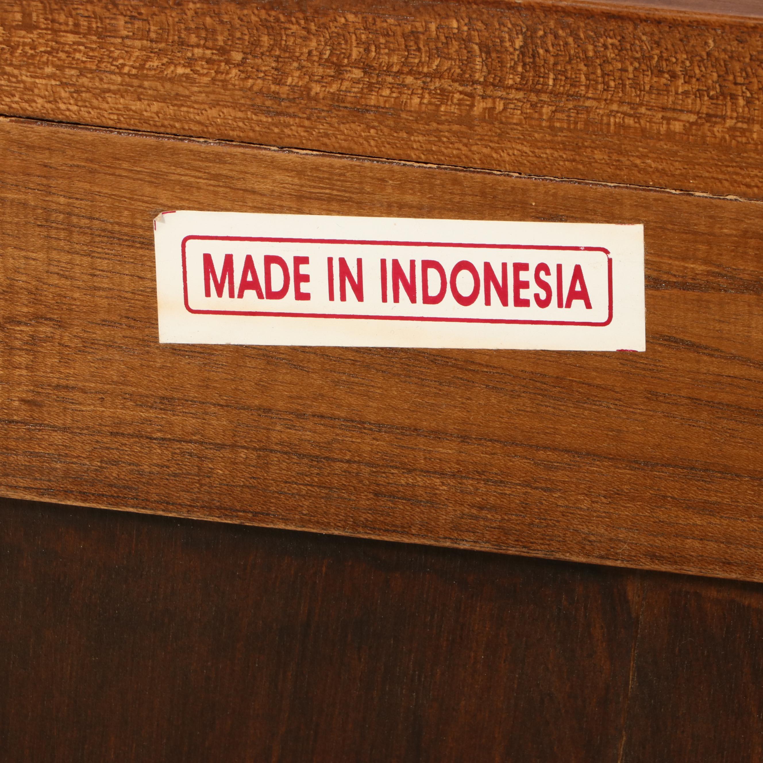 Moroccan Style Wood and Glass Media Cabinet