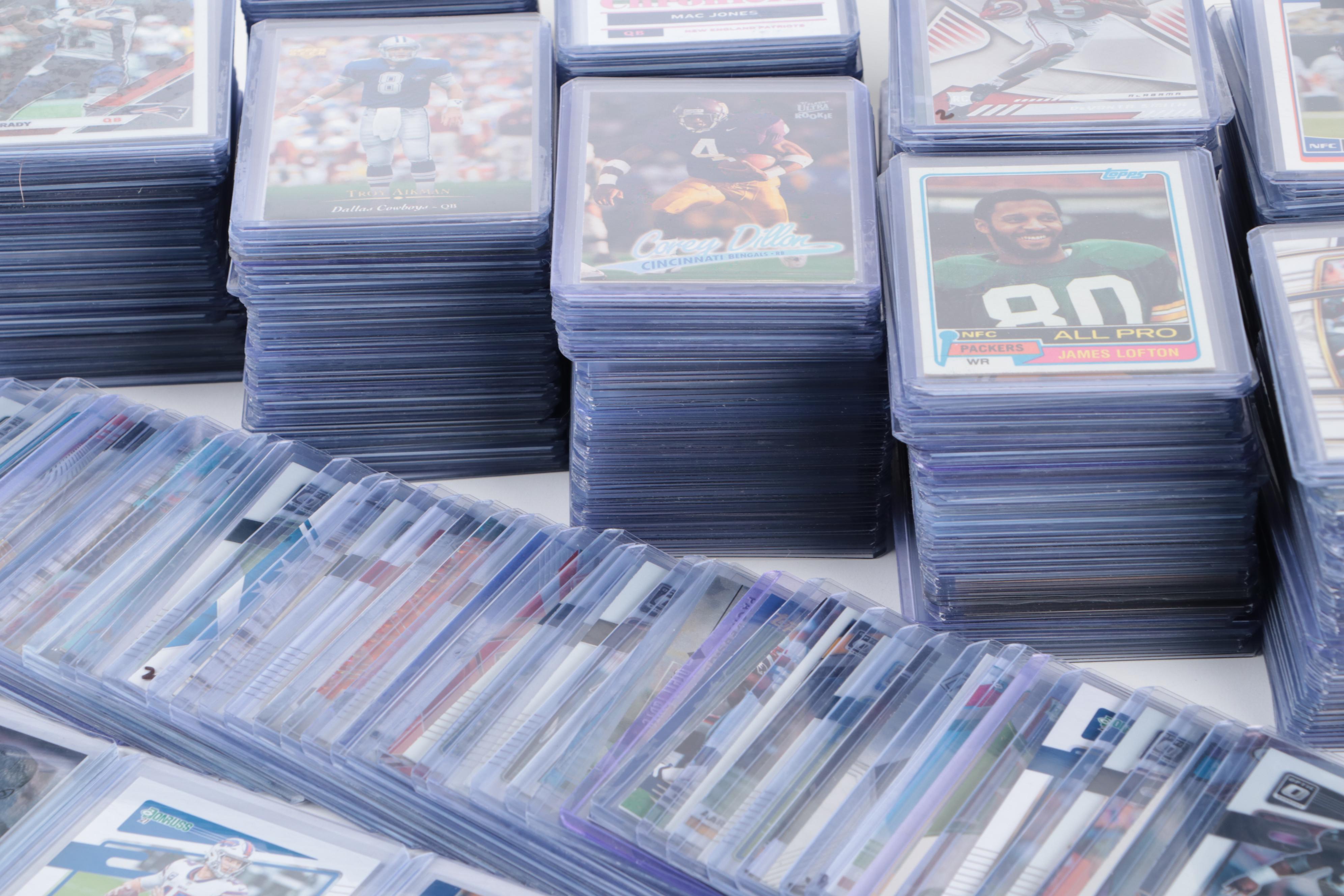 Moasic with Other Football Cards Featuring Tom Brady PSA Graded 10 Gem-Mint