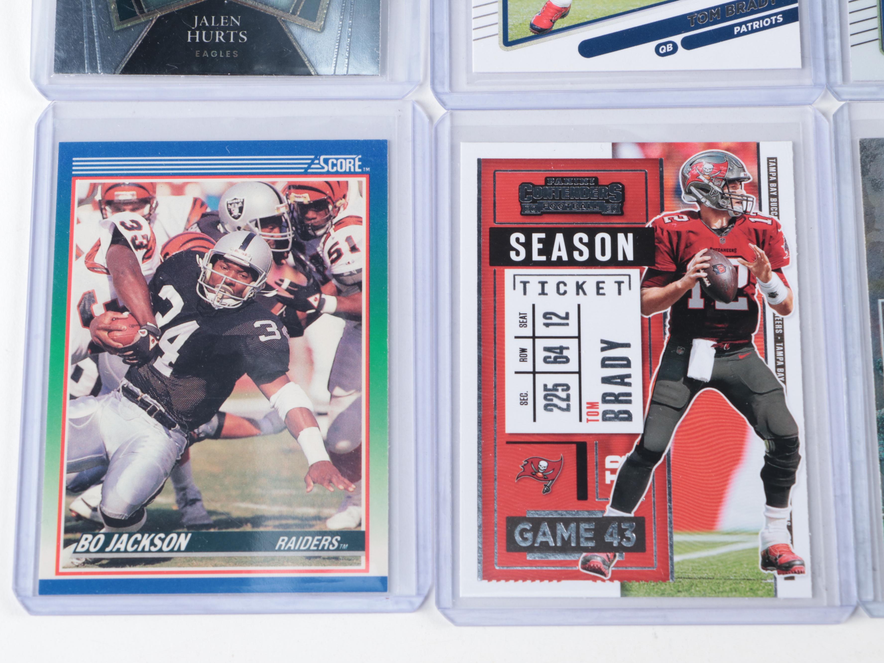 Moasic with Other Football Cards Featuring Tom Brady PSA Graded 10 Gem-Mint