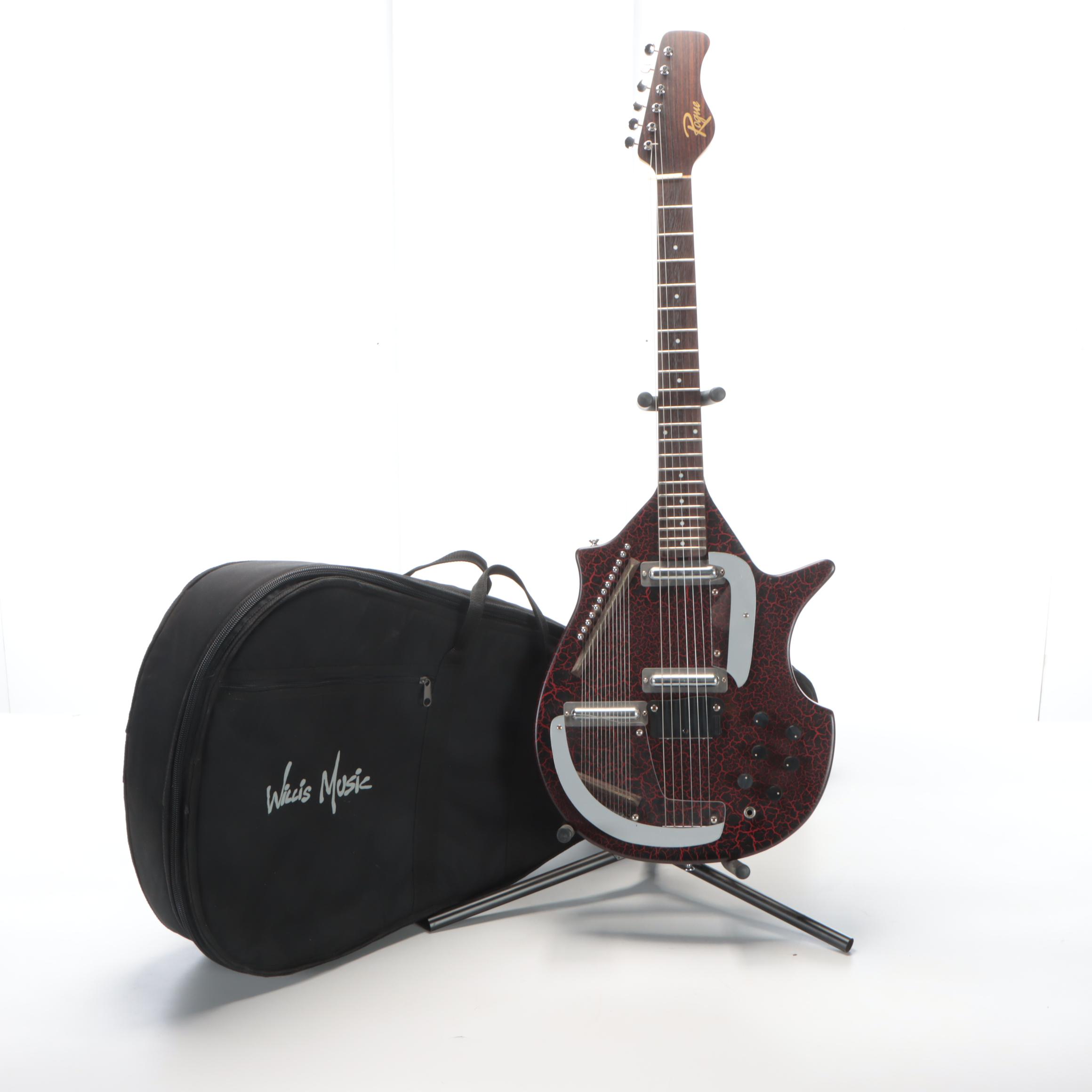 Rogue Right Handed Sitar Solid Body Electric Guitar with Gig Bag