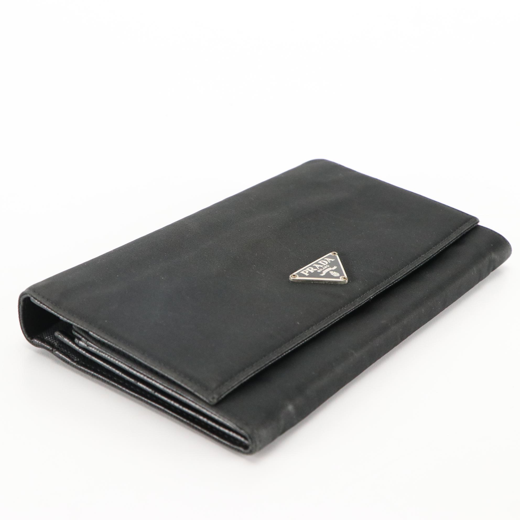 Prada Long Wallet in Black Tessuto Nylon