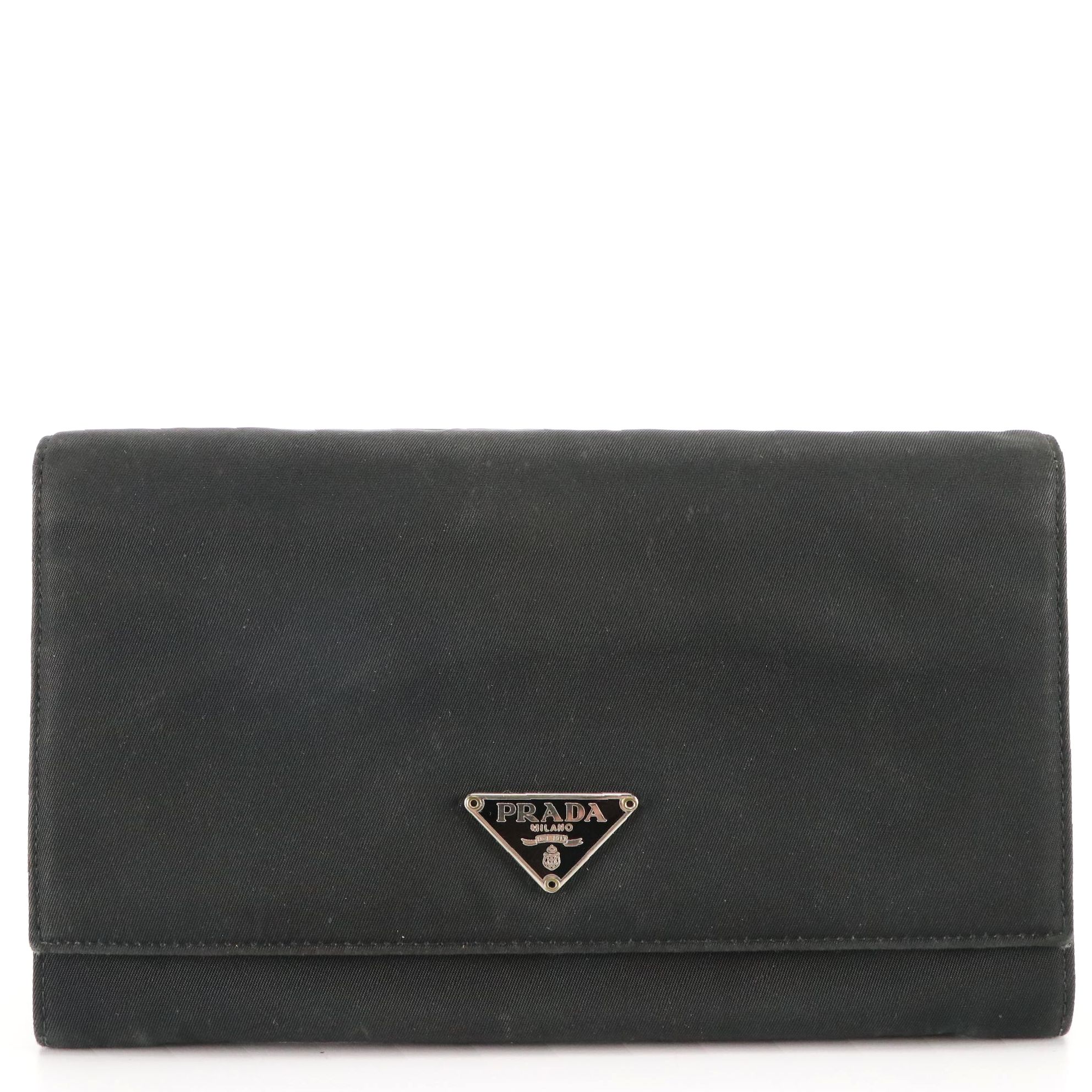 Prada Long Wallet in Black Tessuto Nylon