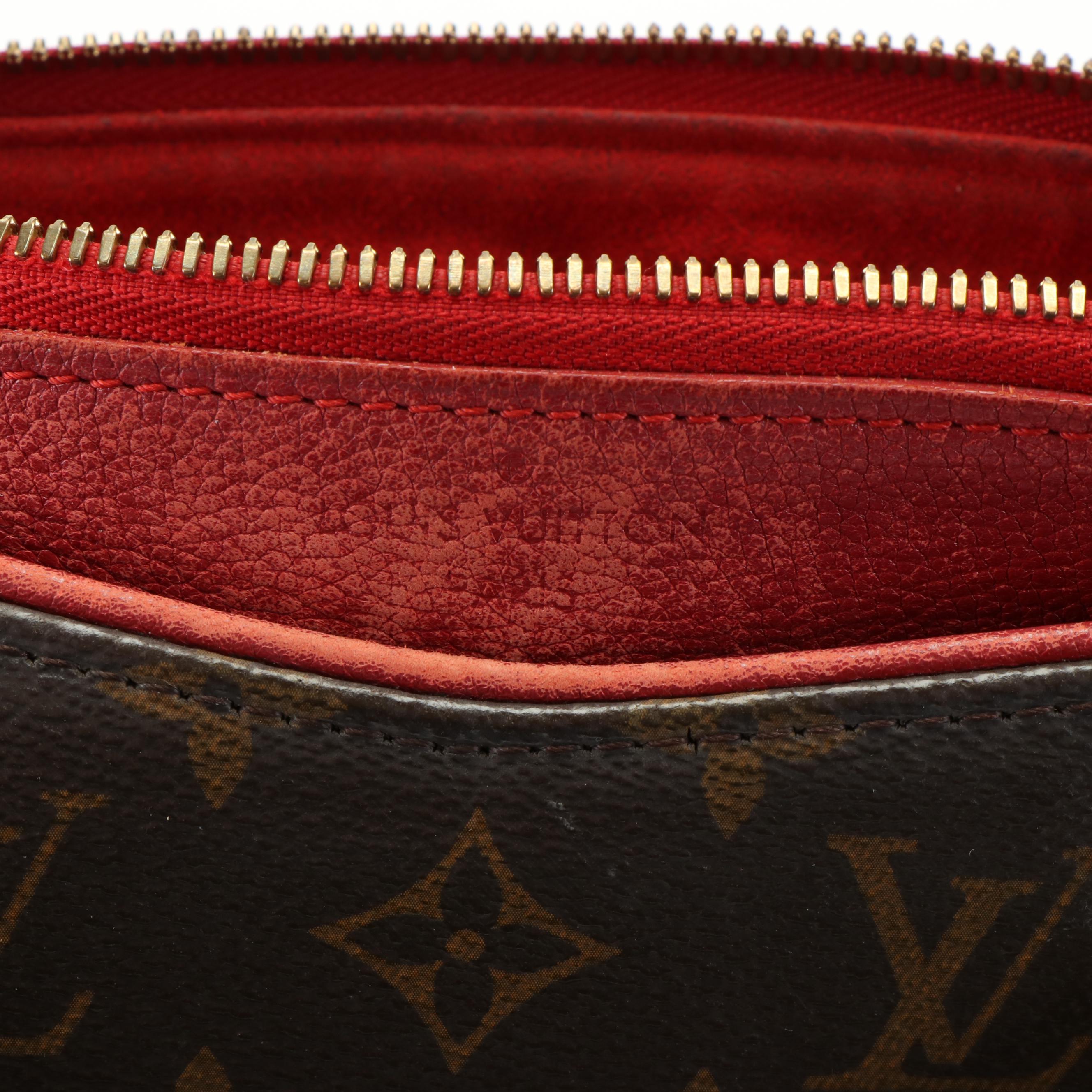 Louis Vuitton Monogram Pallas Coated Canvas and Cerise Leather Tote Bag