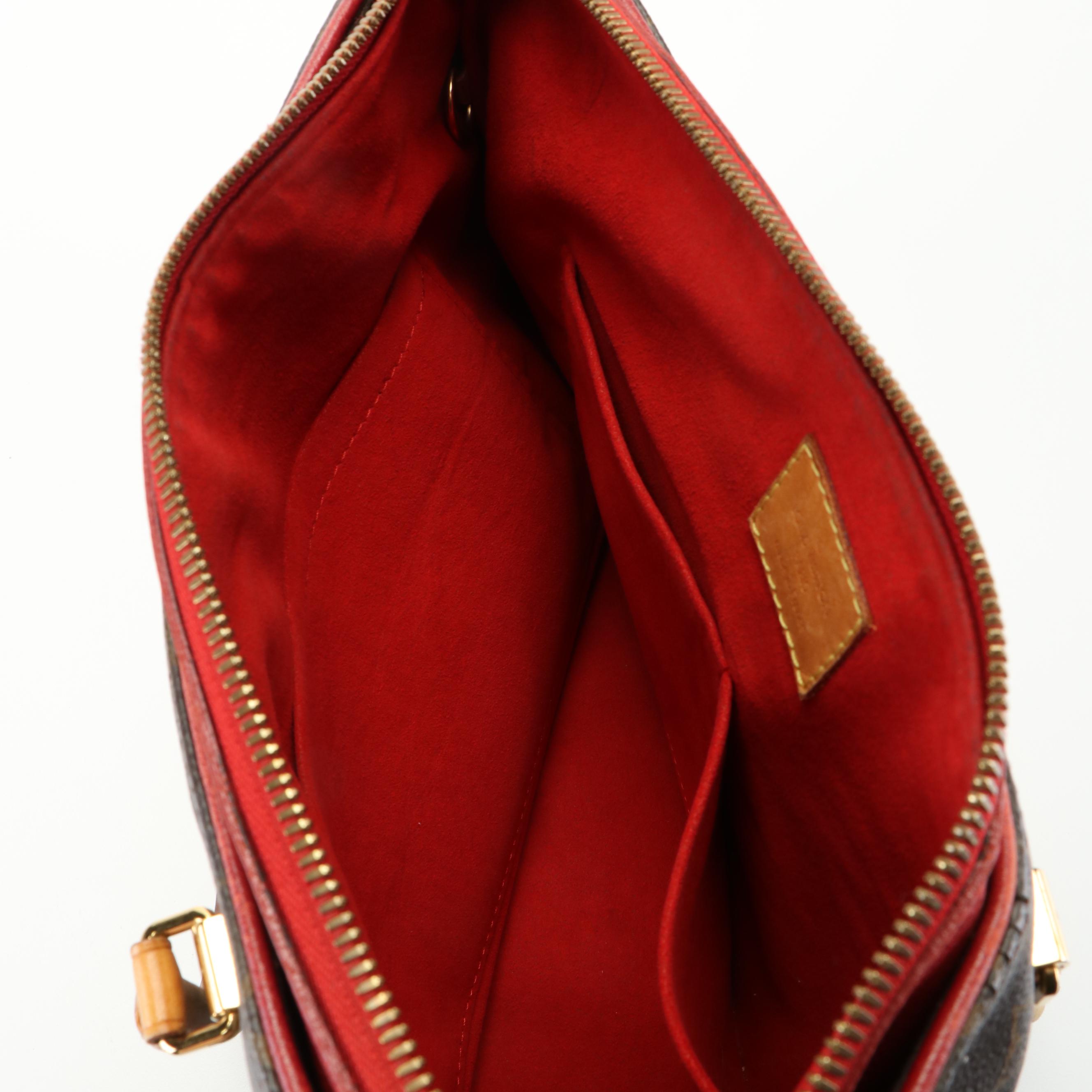 Louis Vuitton Monogram Pallas Coated Canvas and Cerise Leather Tote Bag