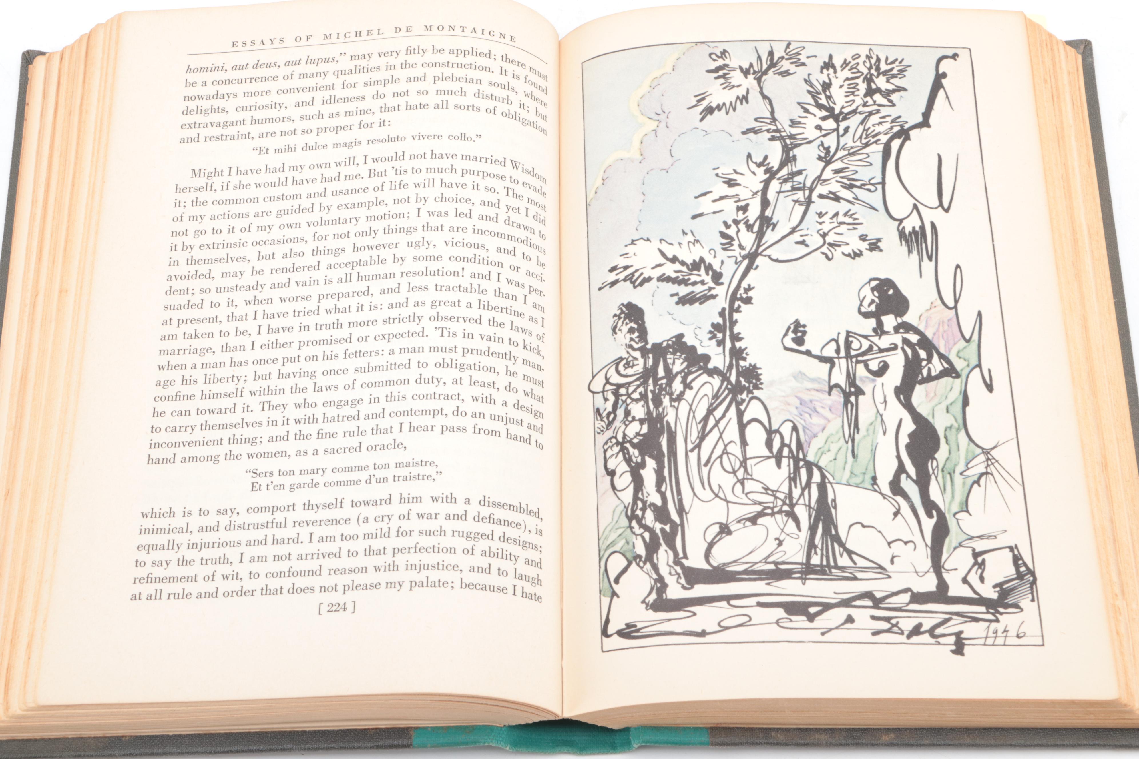Salvador Dalí Illustrated "The Essays of Michel de Montaigne," Mid-20th Century