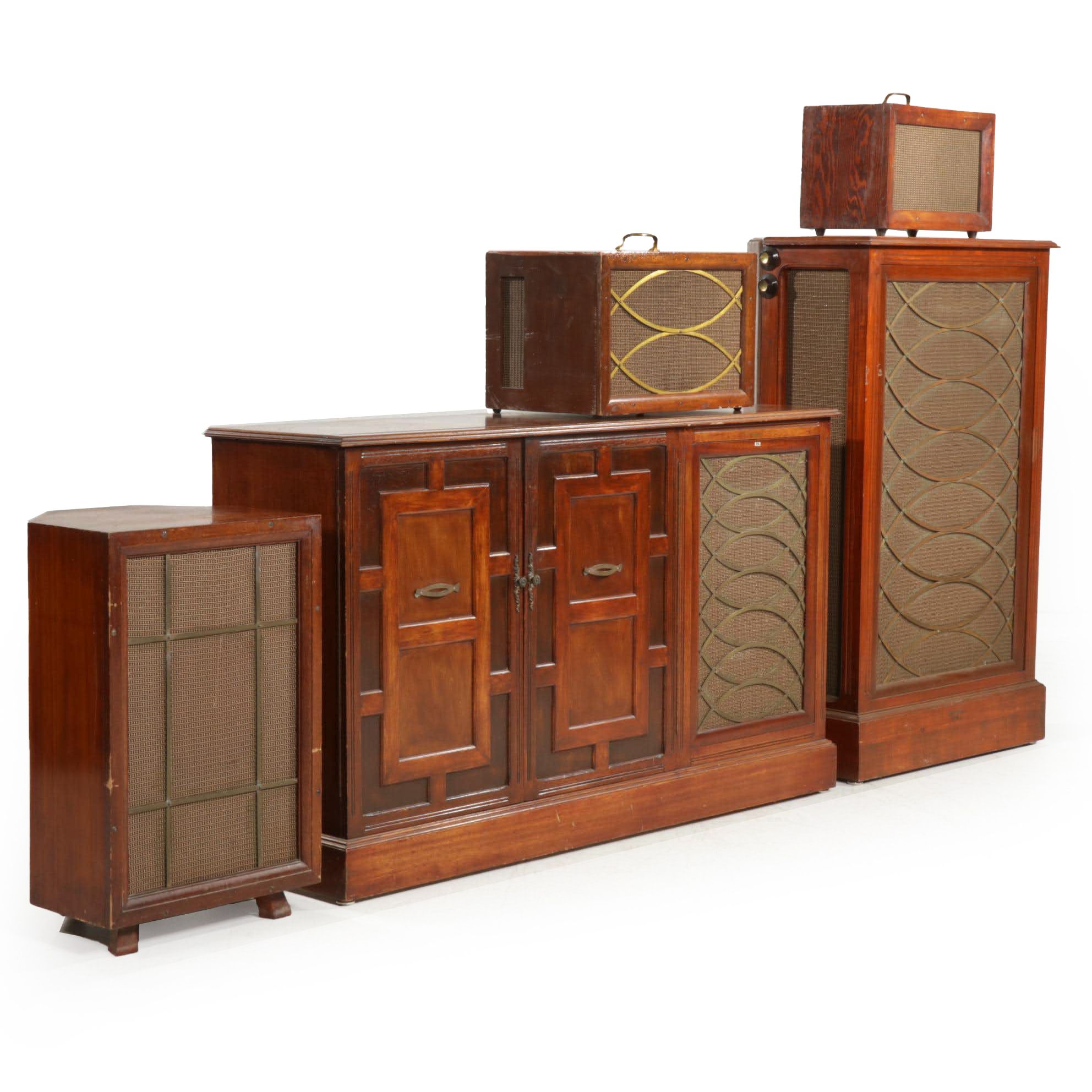 Rek-O-Kut Record Player with Electro-Voice Patrician Speakers and Cabinet