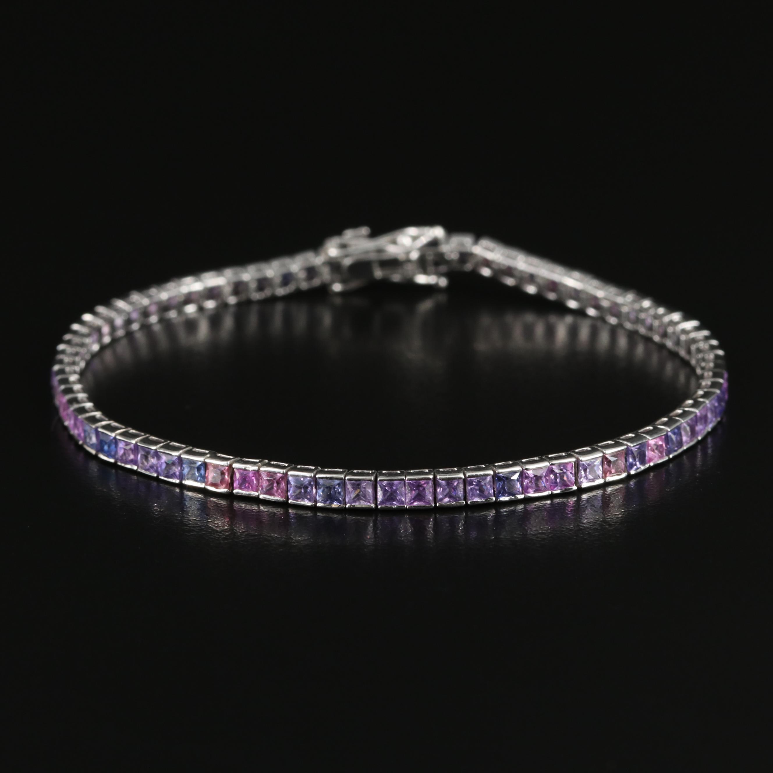 18K Sapphire Line Bracelet