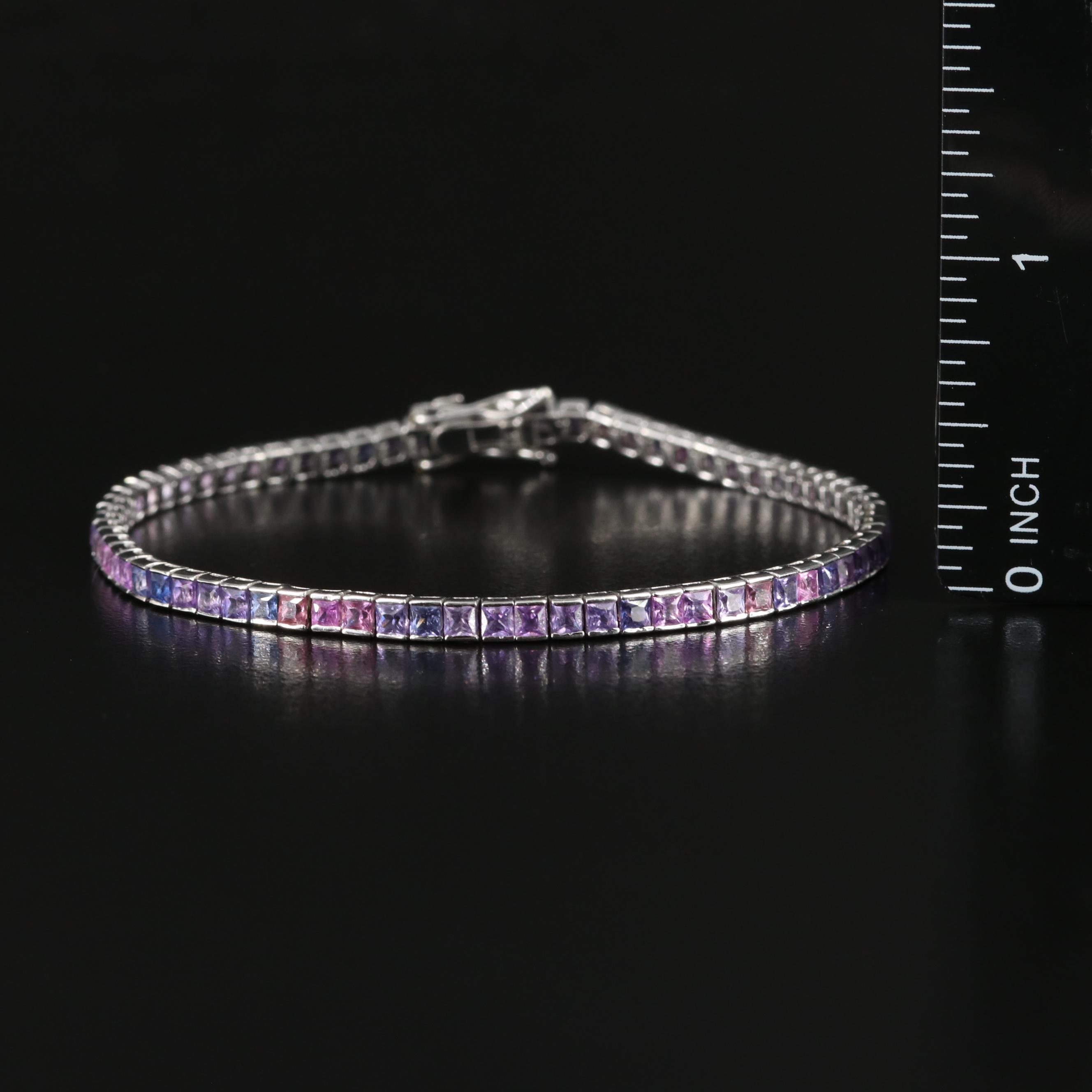 18K Sapphire Line Bracelet