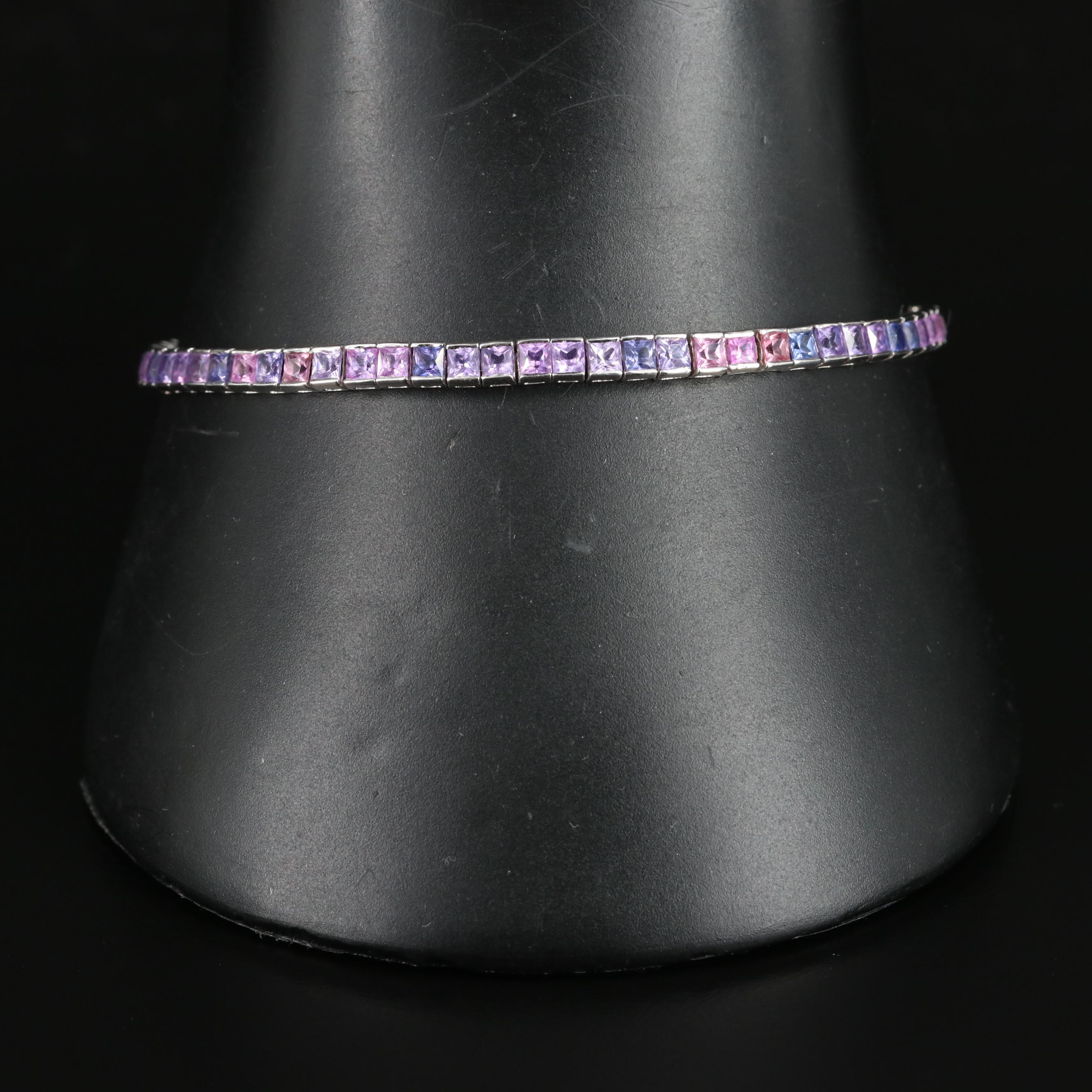 18K Sapphire Line Bracelet