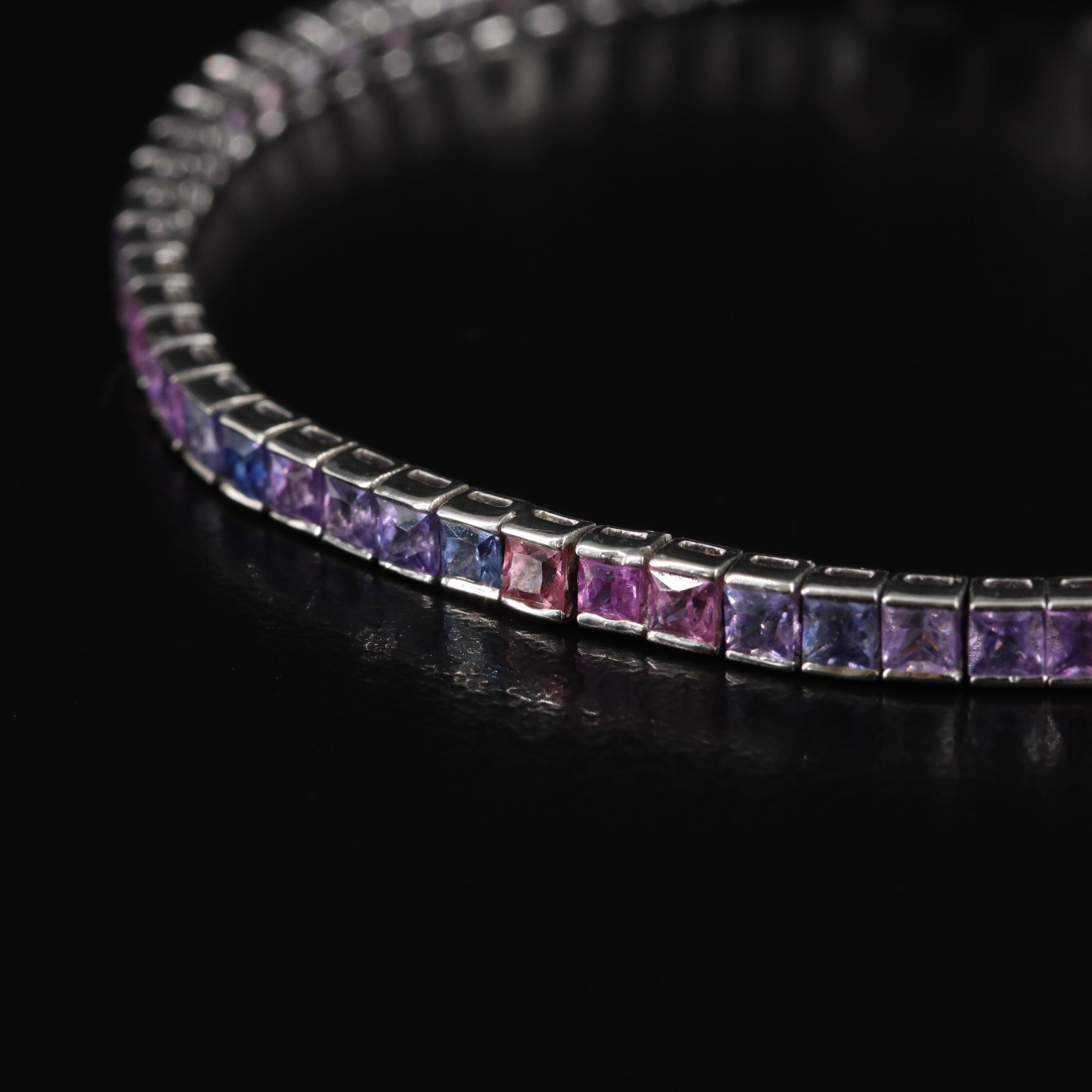 18K Sapphire Line Bracelet