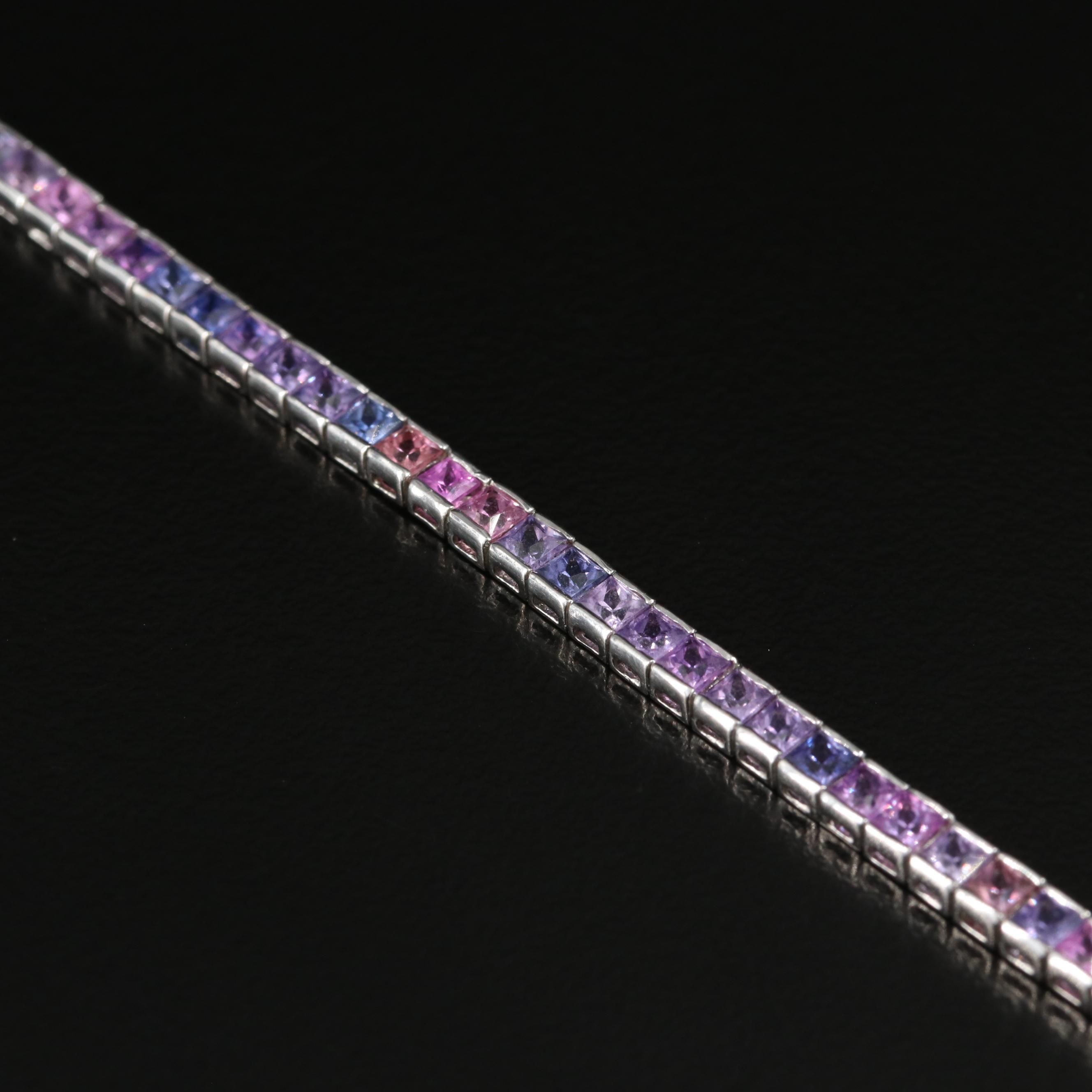 18K Sapphire Line Bracelet