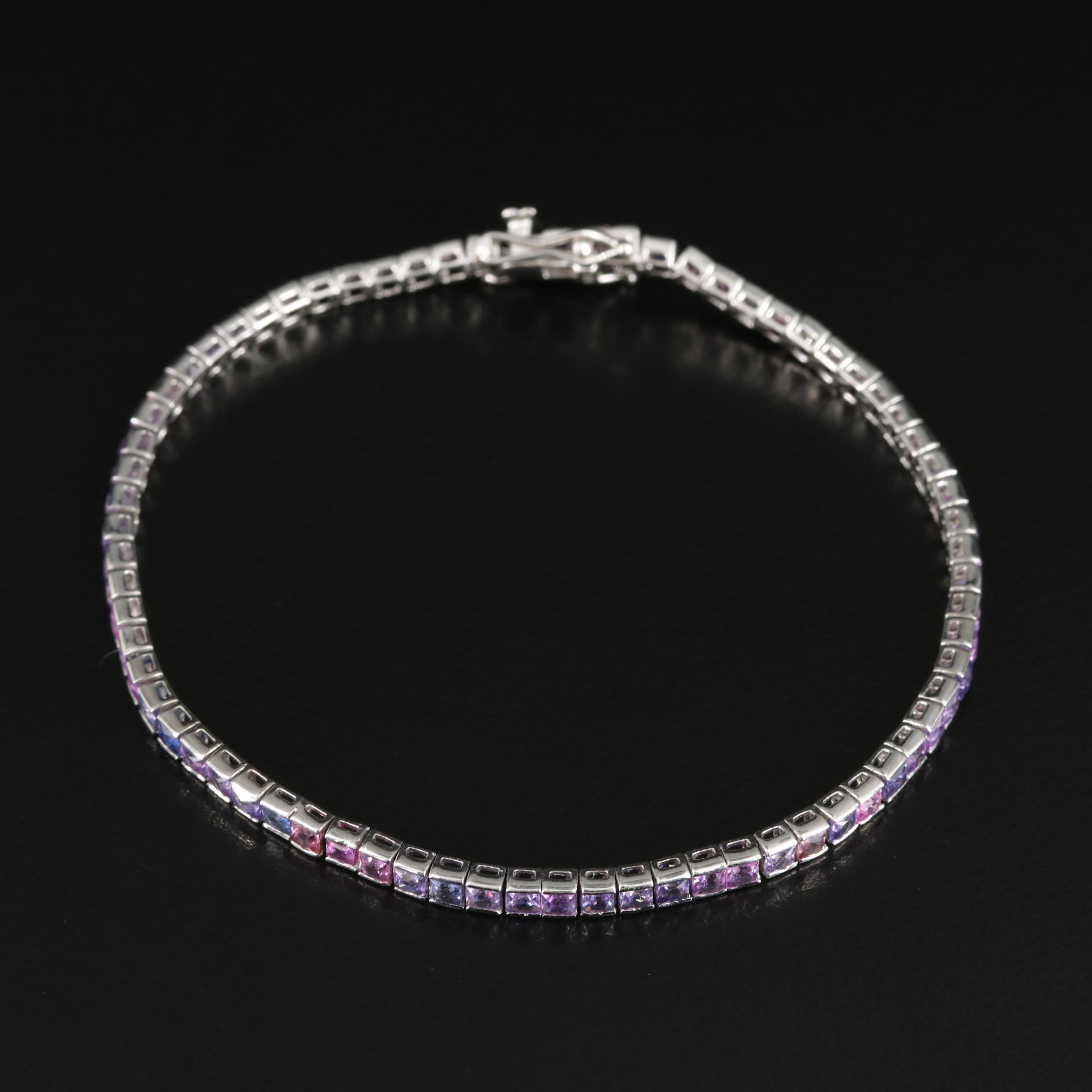 18K Sapphire Line Bracelet