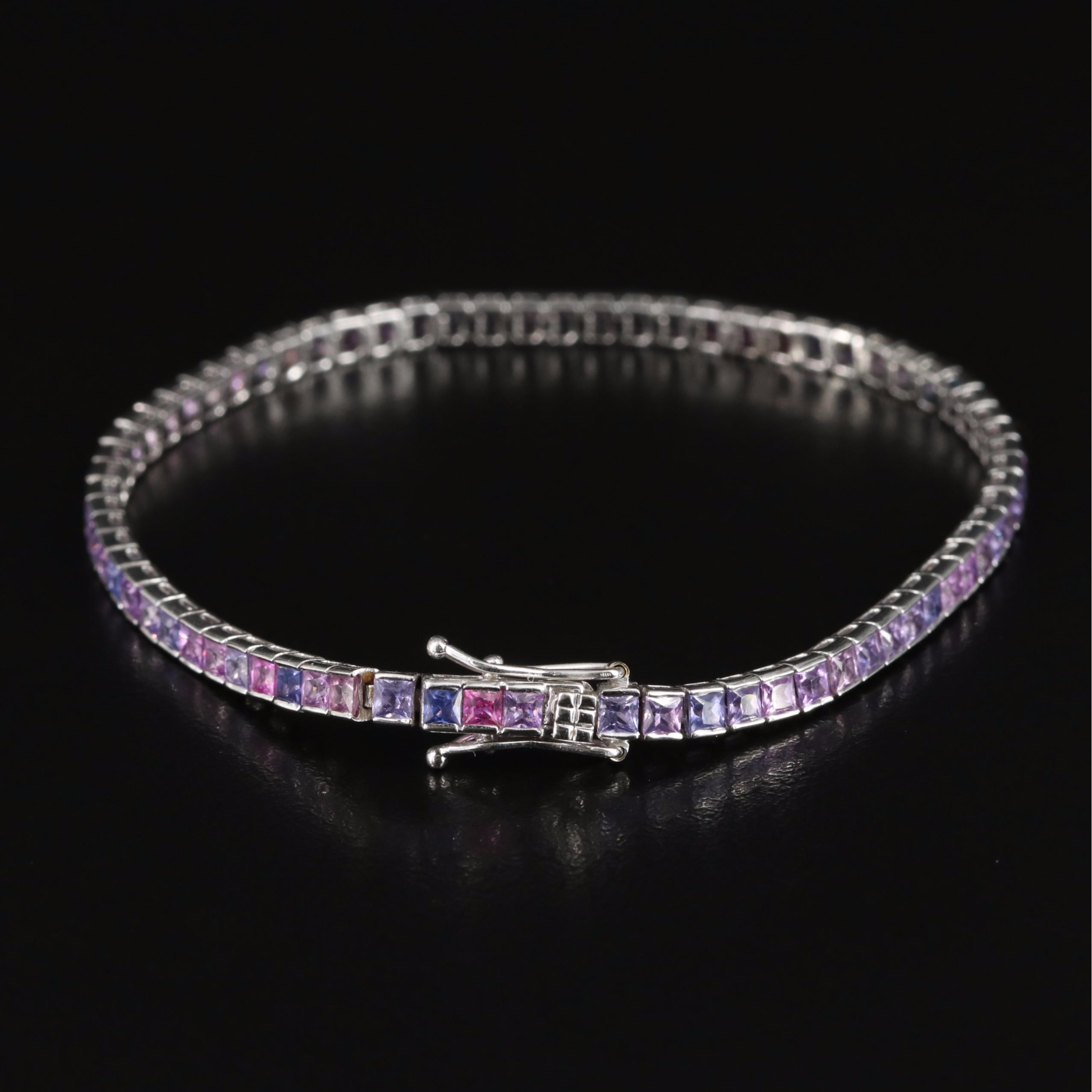 18K Sapphire Line Bracelet