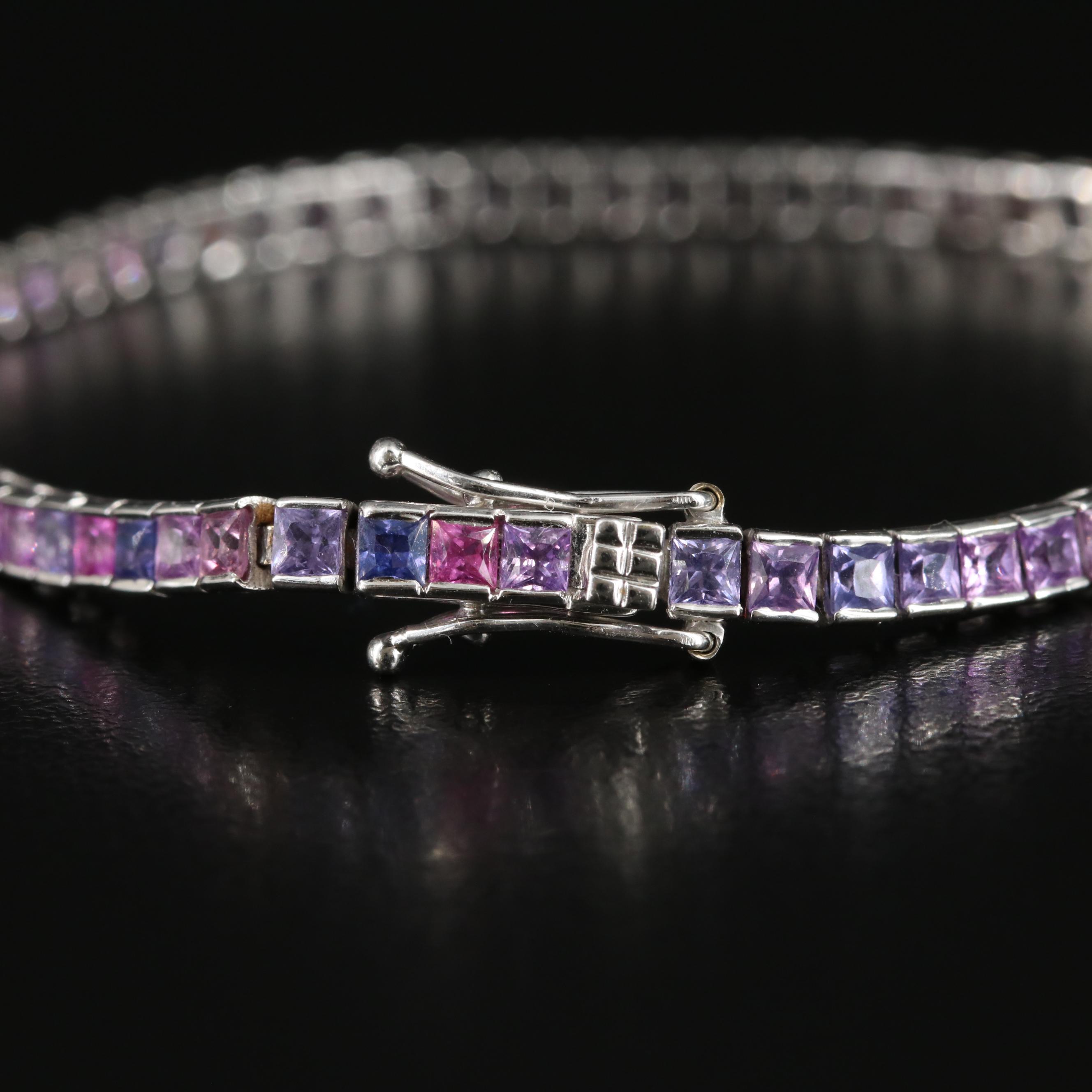 18K Sapphire Line Bracelet