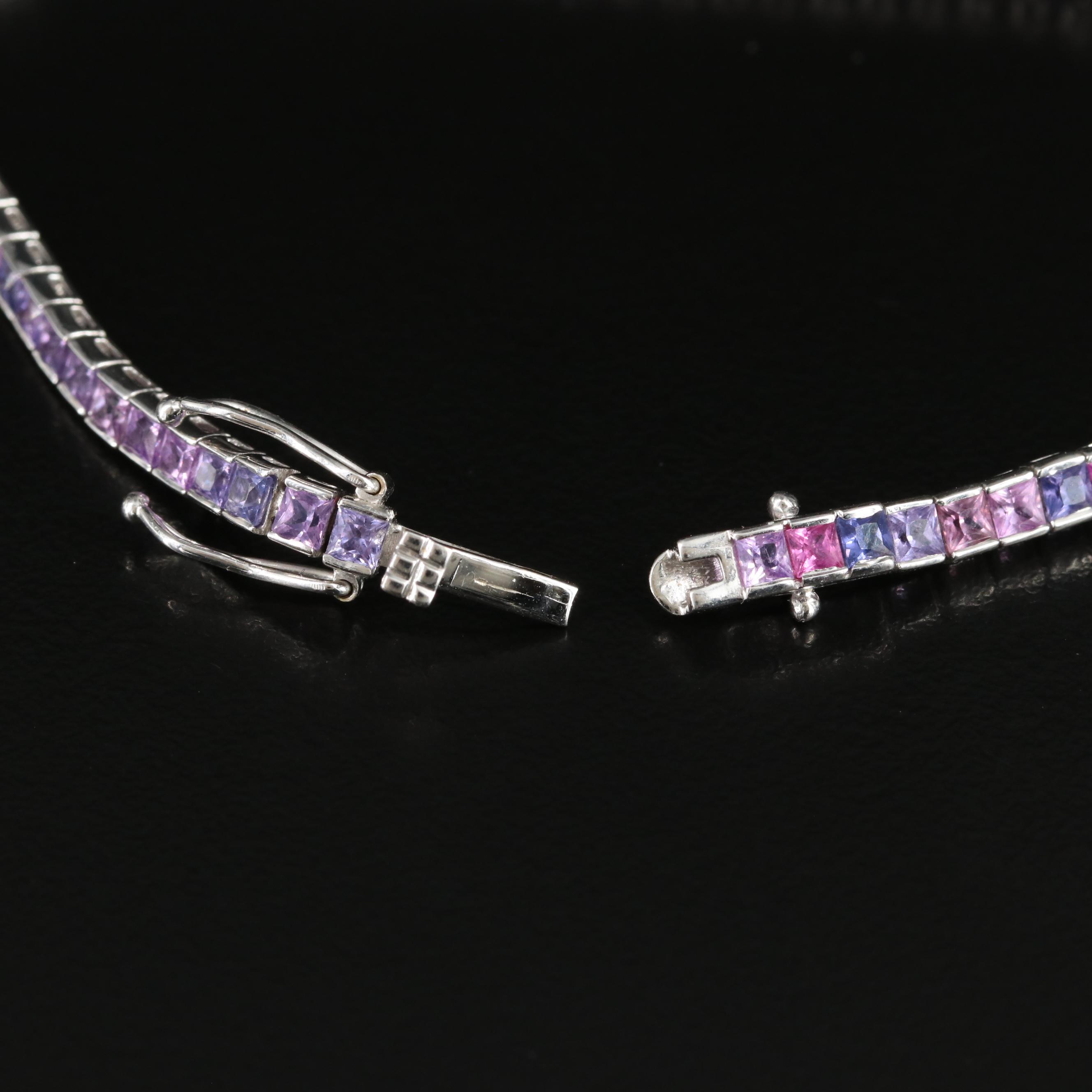 18K Sapphire Line Bracelet