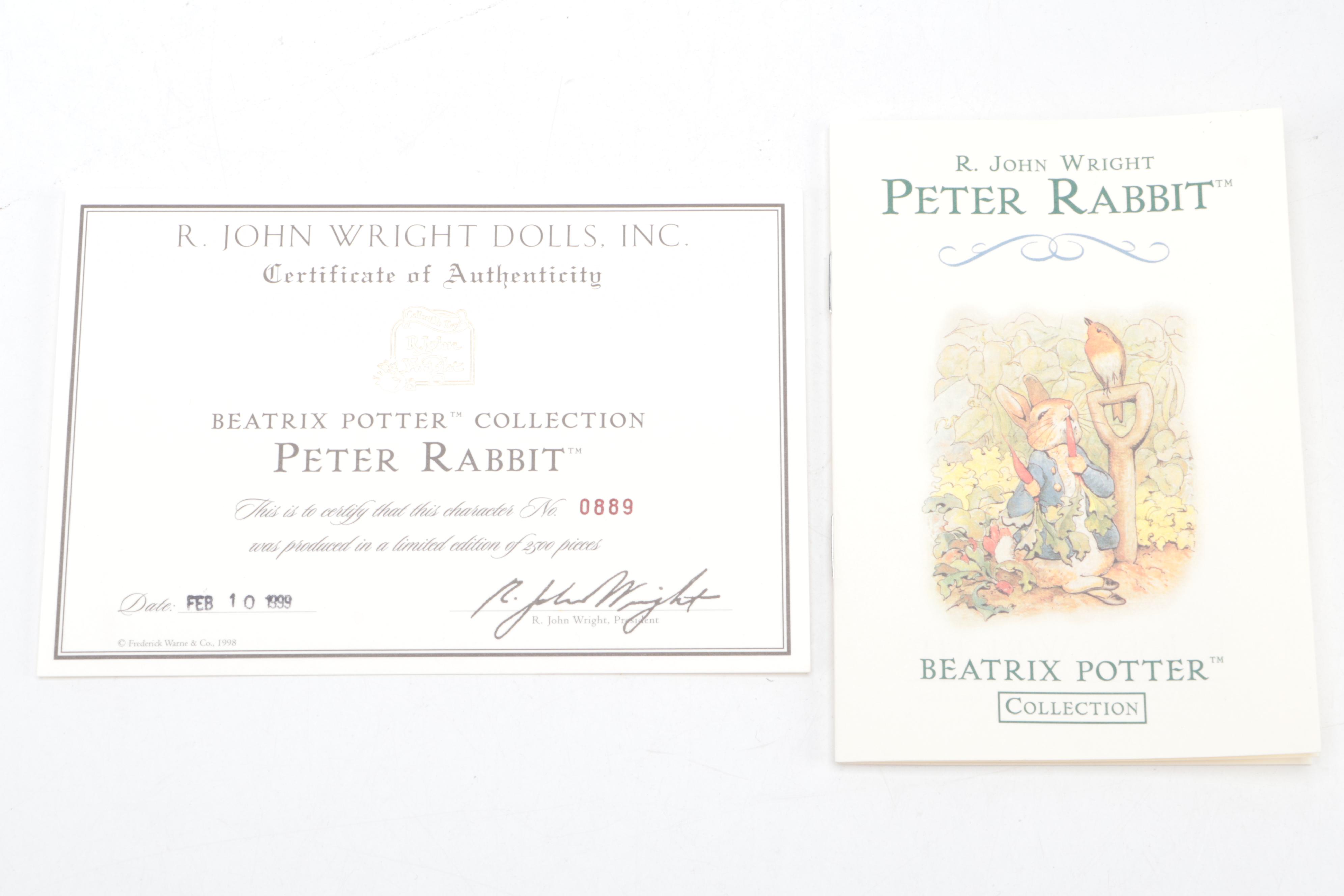 R. John Wright Beatrix Potter Collection "Peter Rabbit" Stuffed Toy, 1999
