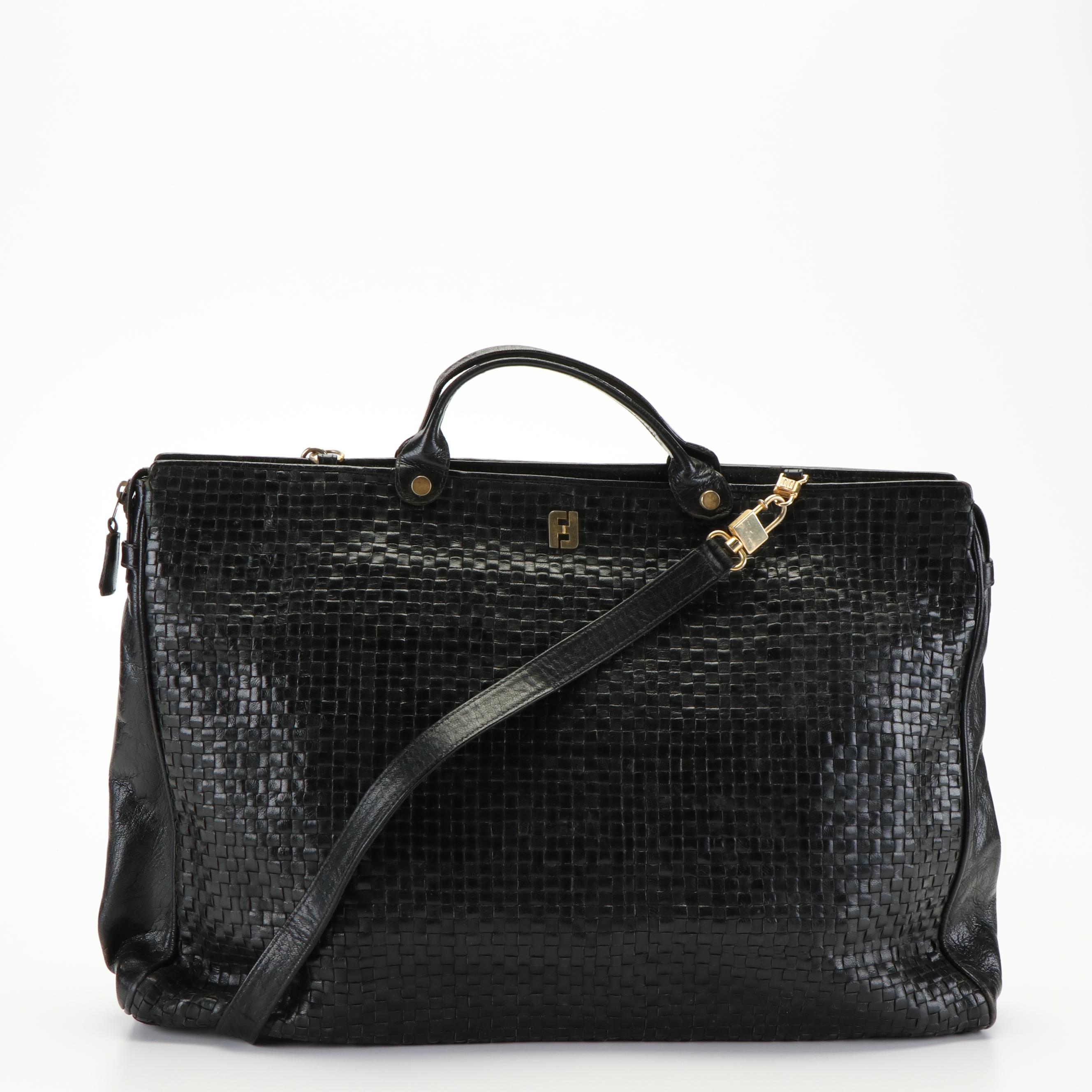 Fendi Woven Leather Tote Bag