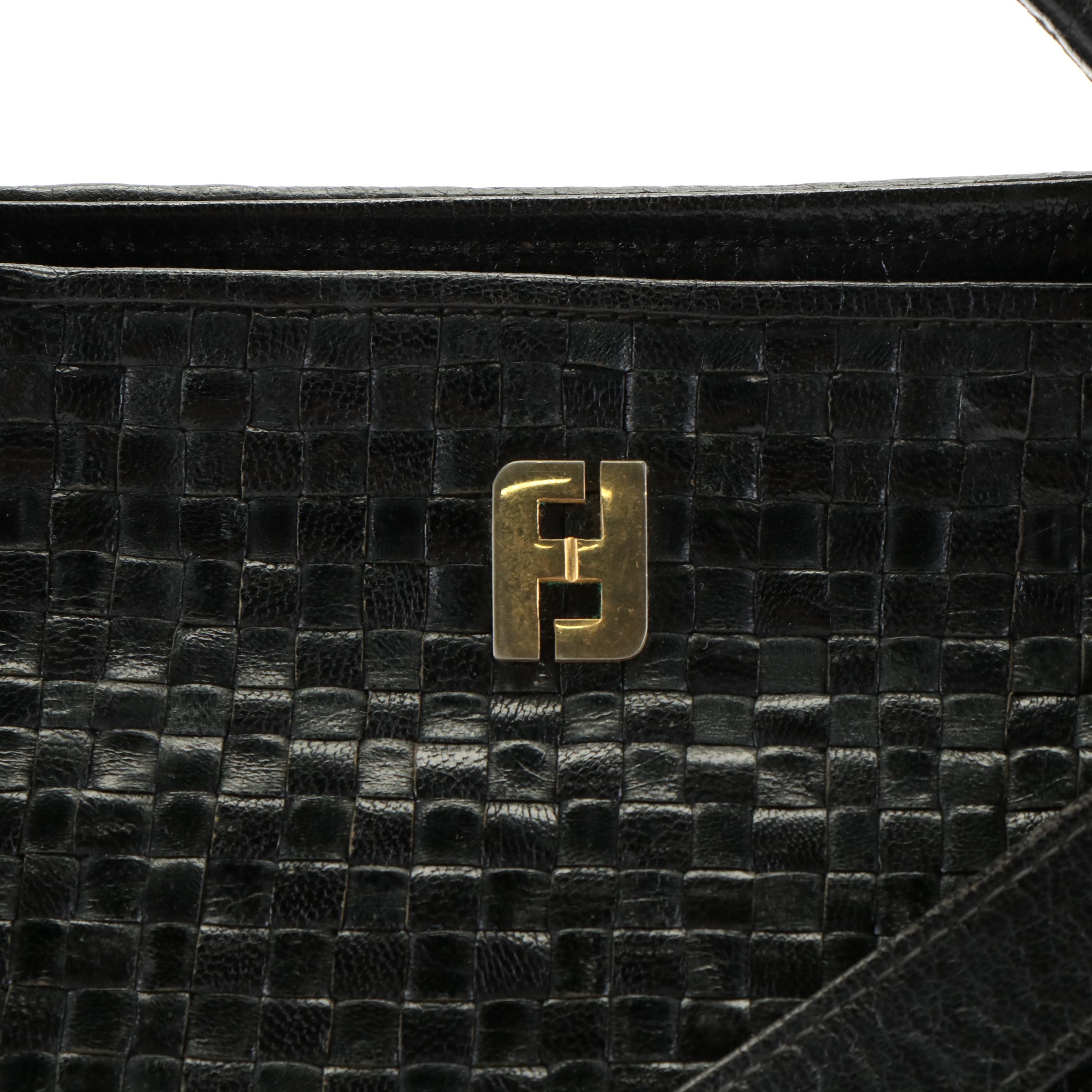 Fendi Woven Leather Tote Bag