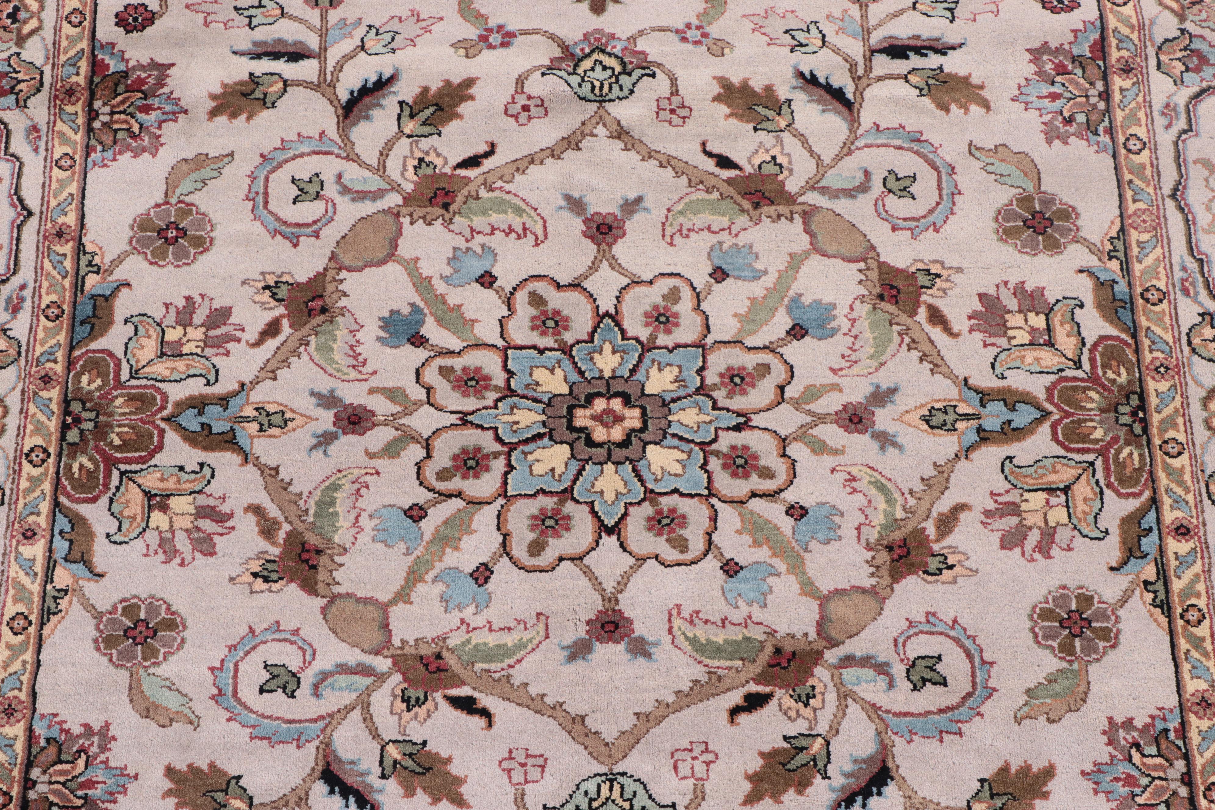 6'2 x 9'8 Hand-Knotted Indian Agra Area Rug