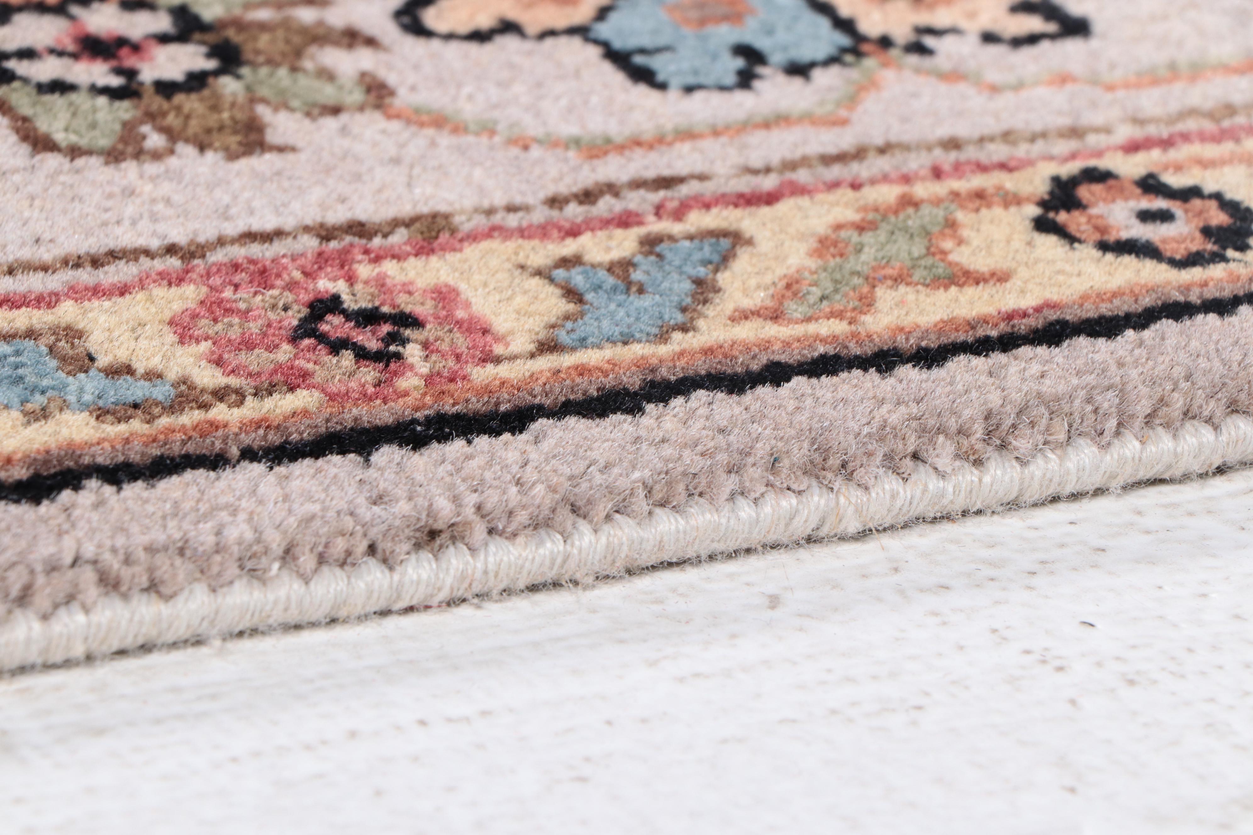 6'2 x 9'8 Hand-Knotted Indian Agra Area Rug