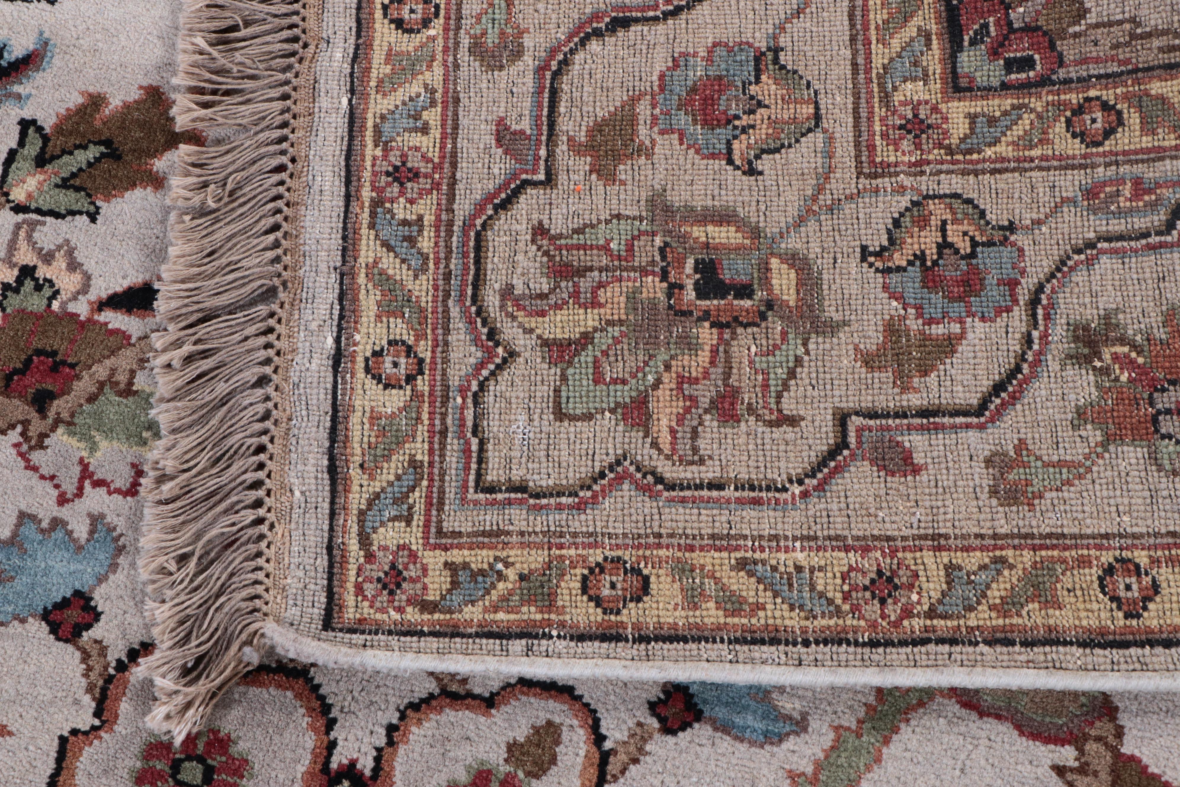 6'2 x 9'8 Hand-Knotted Indian Agra Area Rug