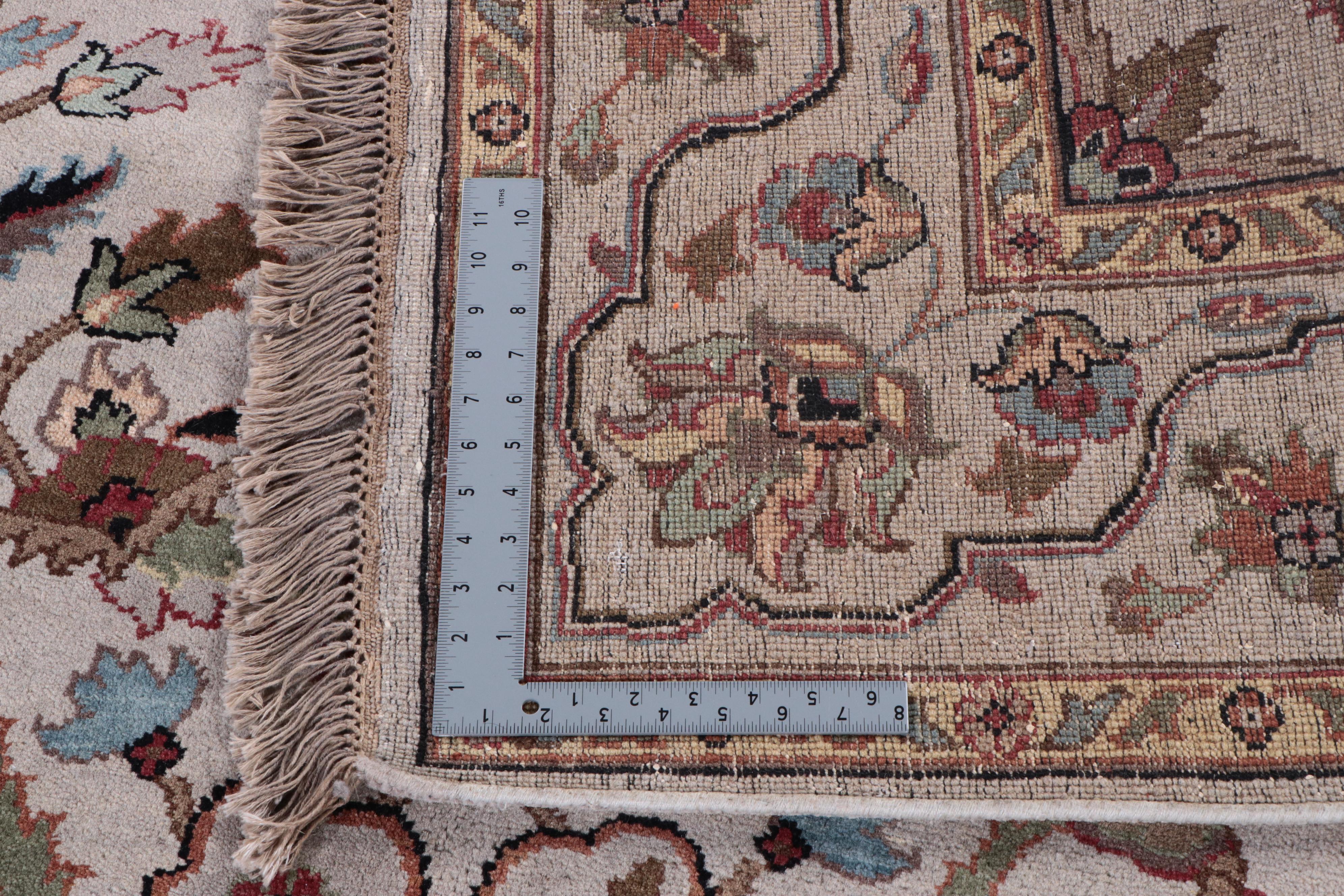 6'2 x 9'8 Hand-Knotted Indian Agra Area Rug