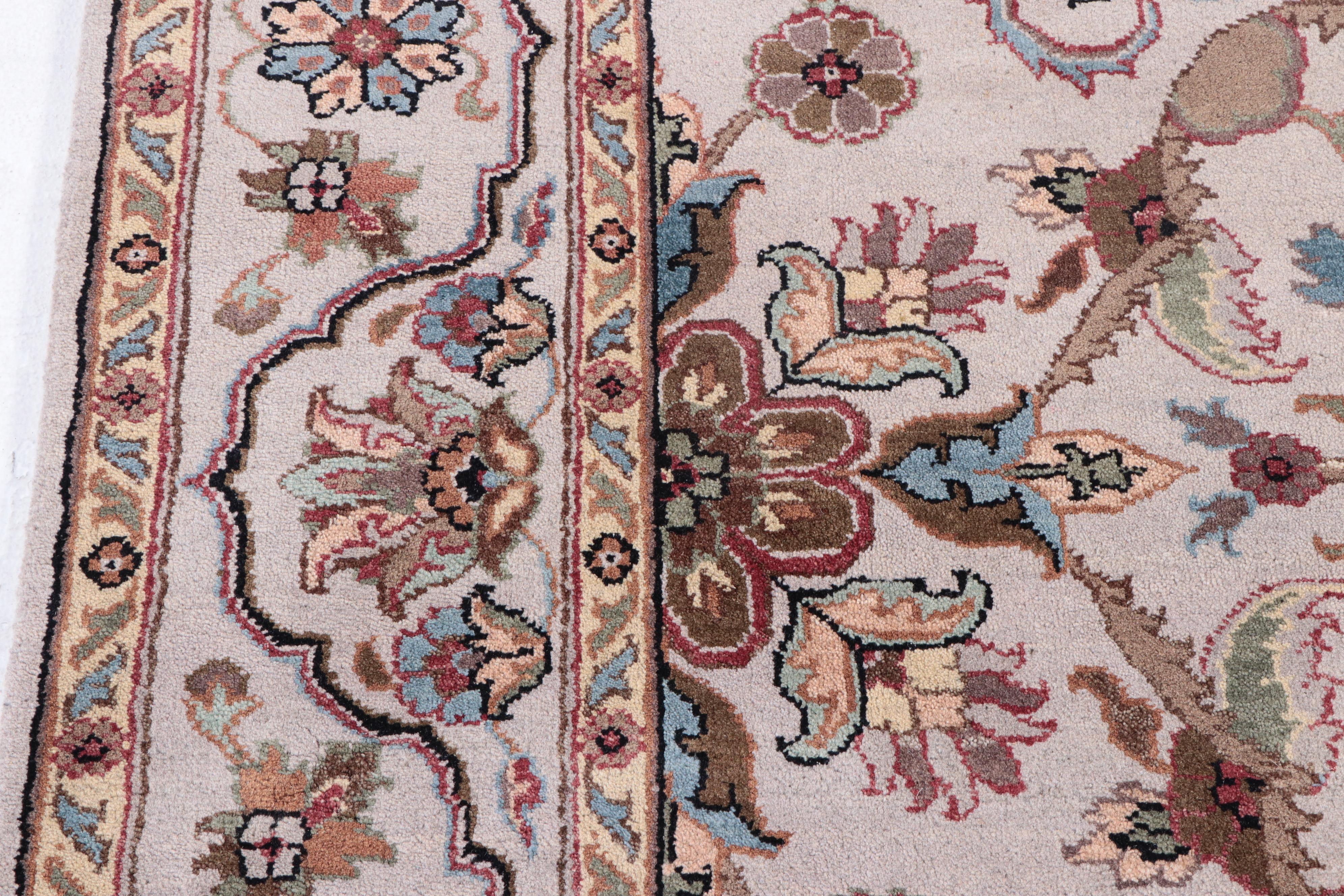 6'2 x 9'8 Hand-Knotted Indian Agra Area Rug