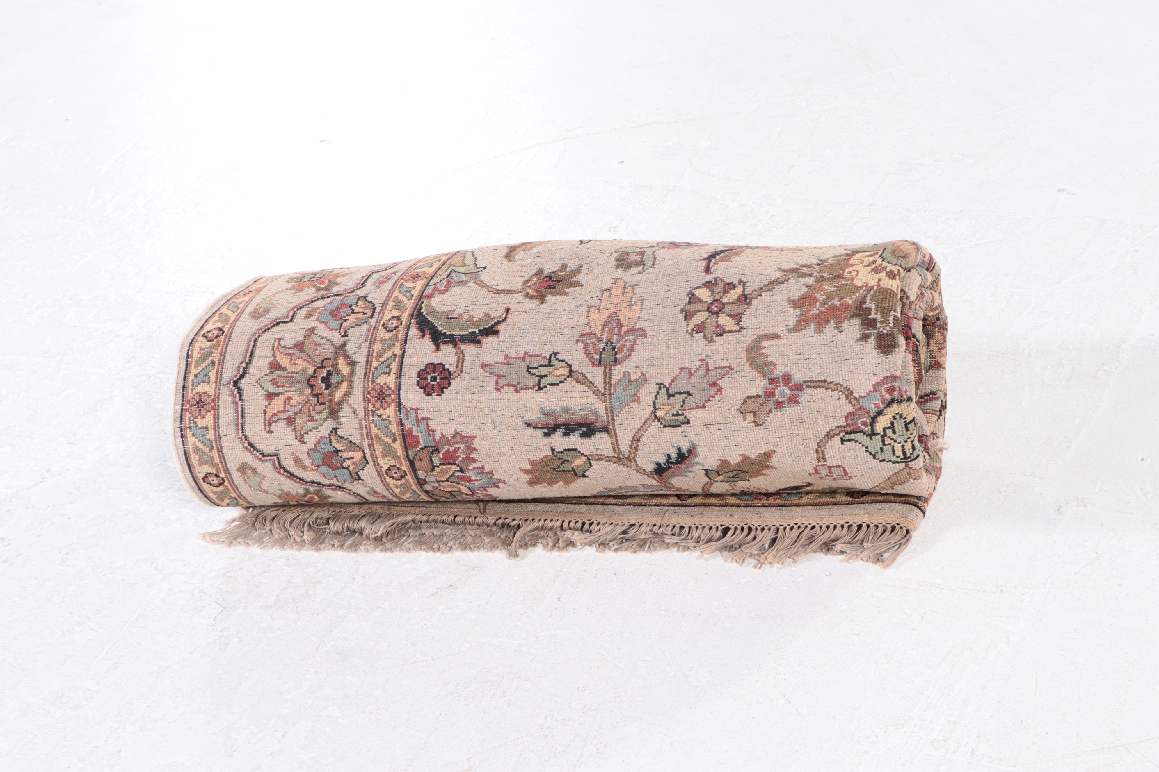 6'2 x 9'8 Hand-Knotted Indian Agra Area Rug