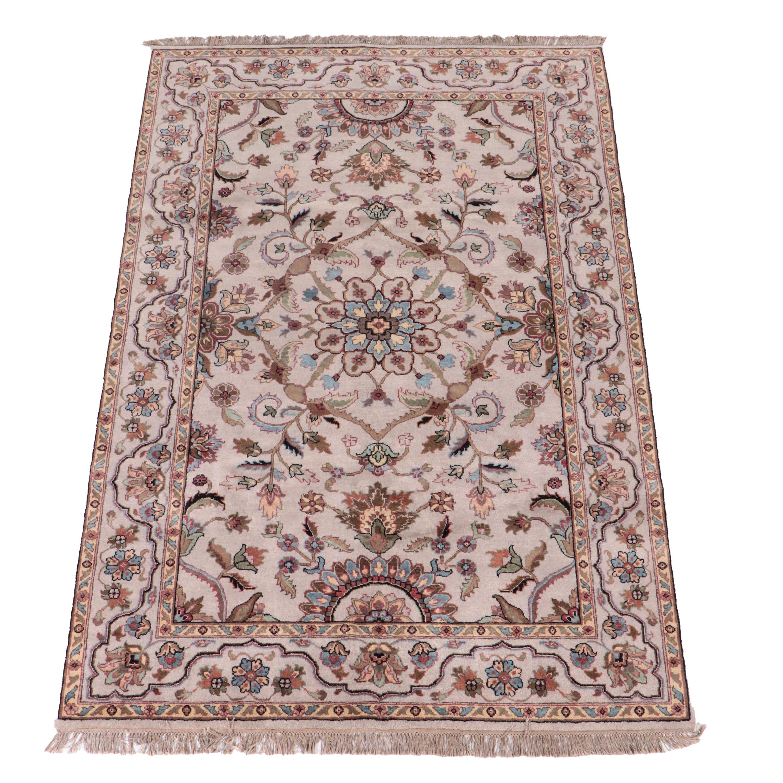 6'2 x 9'8 Hand-Knotted Indian Agra Area Rug