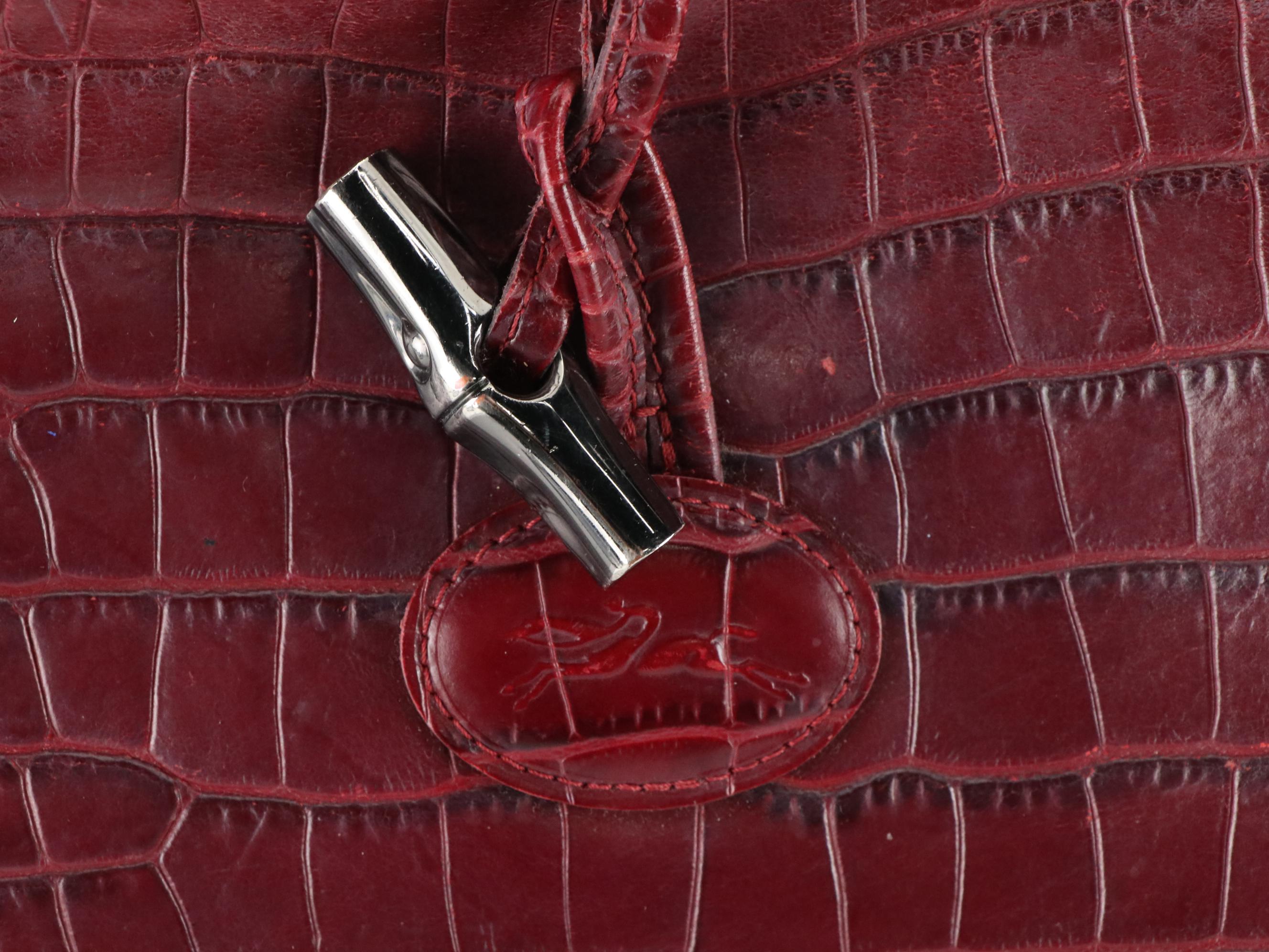 Longchamp Roseau Crossbody Bag in Croc Embossed Leather EBTH