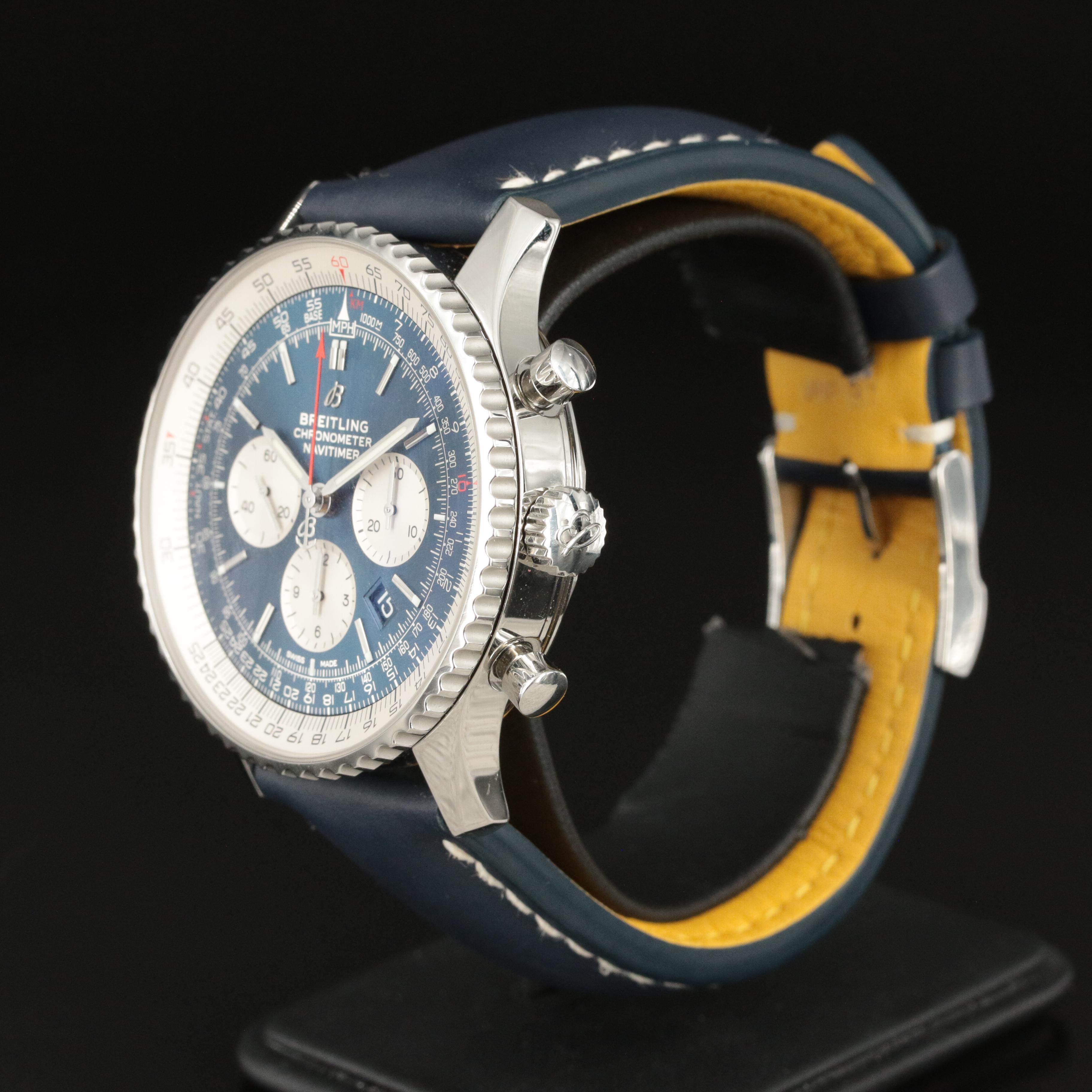 Breitling Navitimer Blue Dial Chronograph Watch