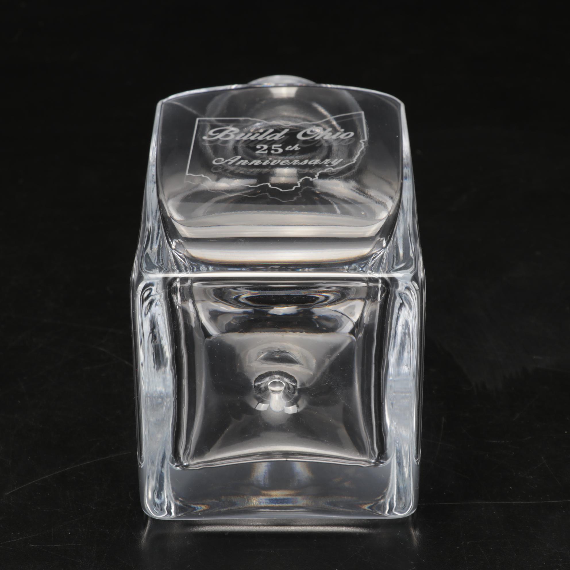 Commemorative Whiskey Decanter and Glasses With Silverplate Repousse Tray