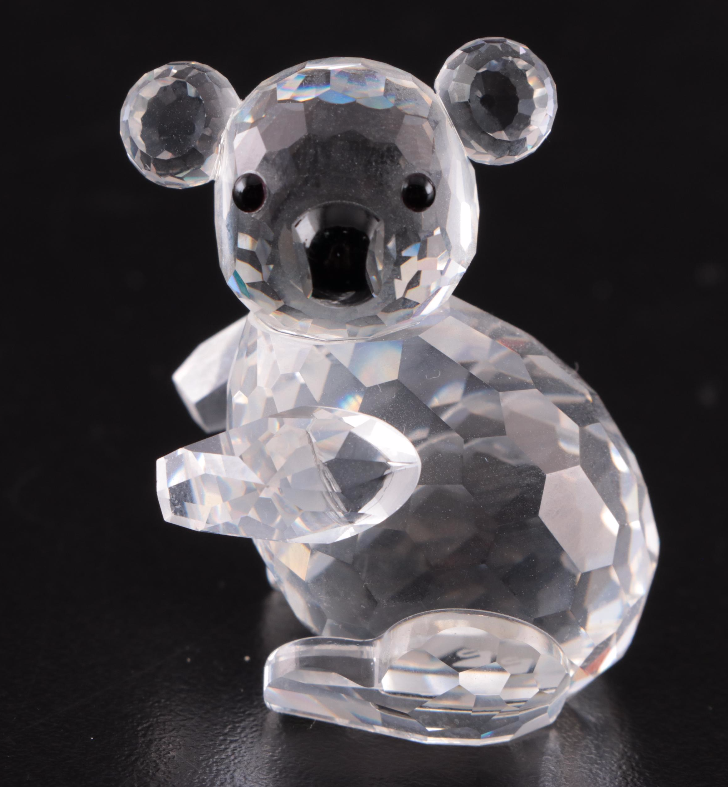 Swarovski Crystal Kangaroo, Kiwi and Koala Bear Figurines, Late 20th Century